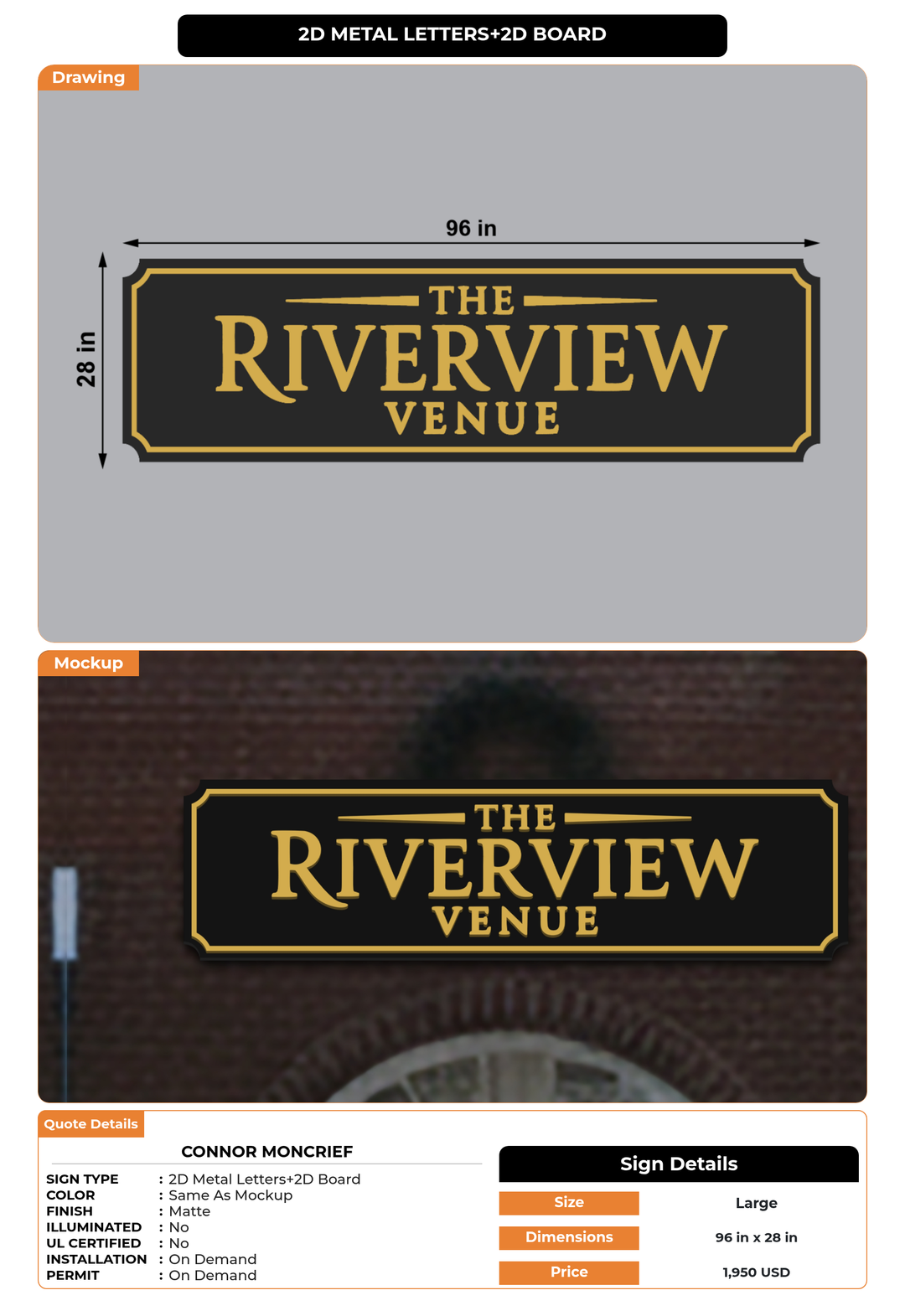 CUSTOM MOCKUP SIGN FOR Connor Moncrief