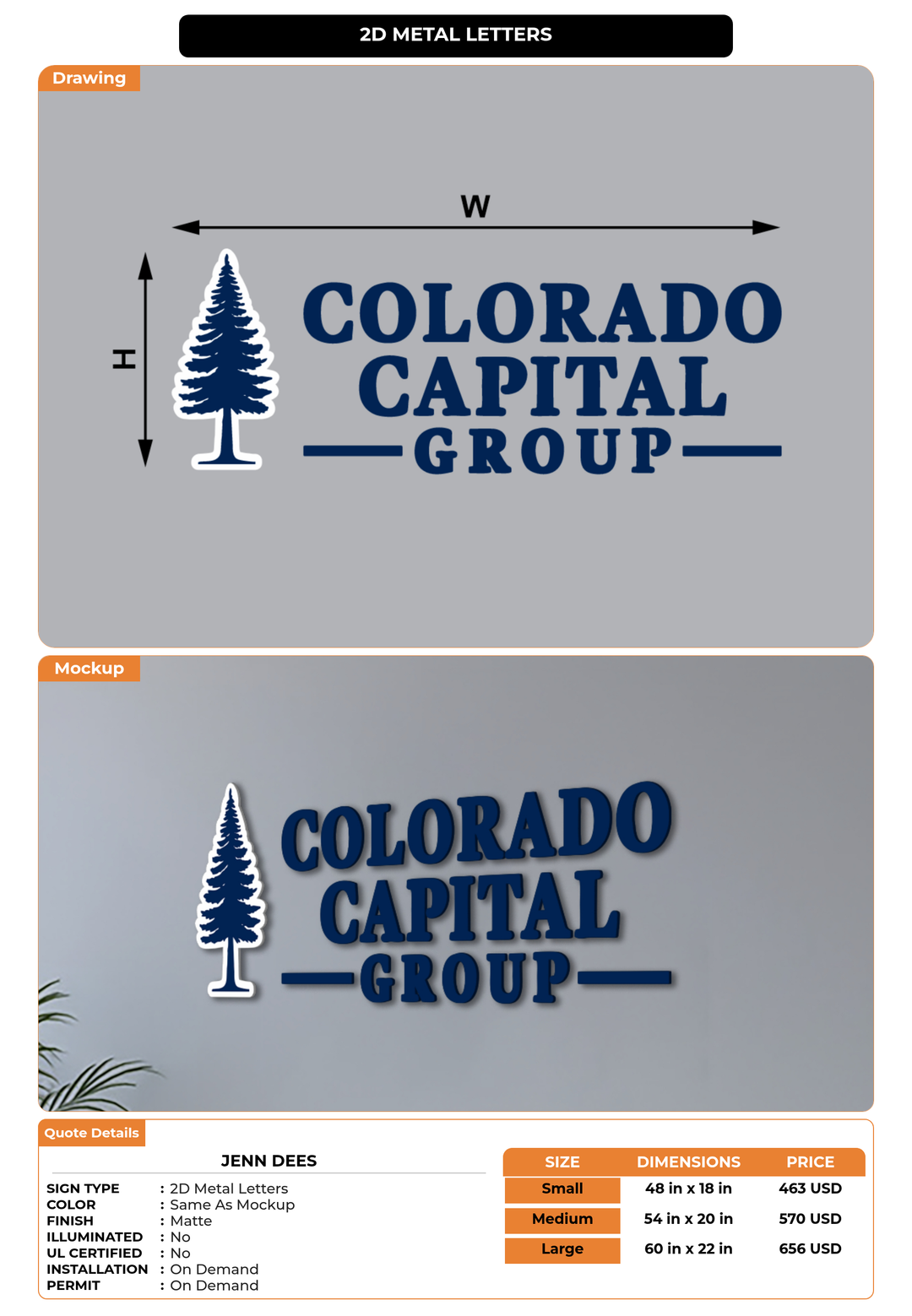 CUSTOM MOCKUP SIGN FOR Jenn Dees
