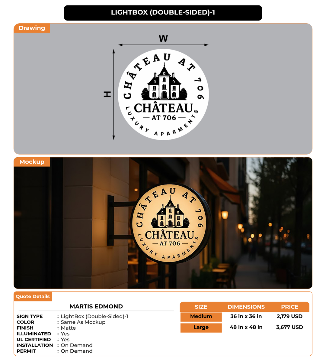 CUSTOM MOCKUP SIGN FOR Martis Edmond
