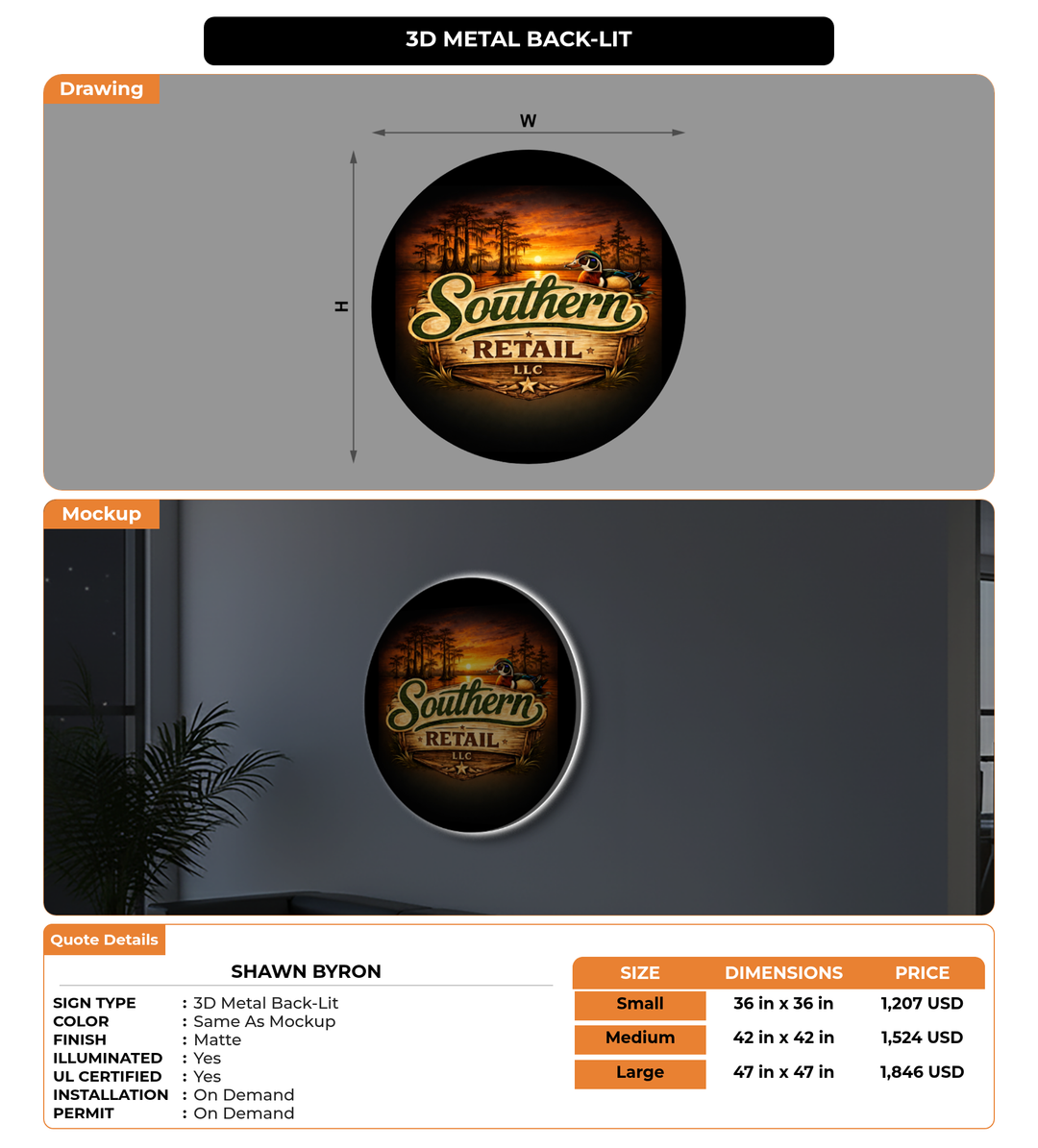 CUSTOM MOCKUP SIGN FOR Shawn byron