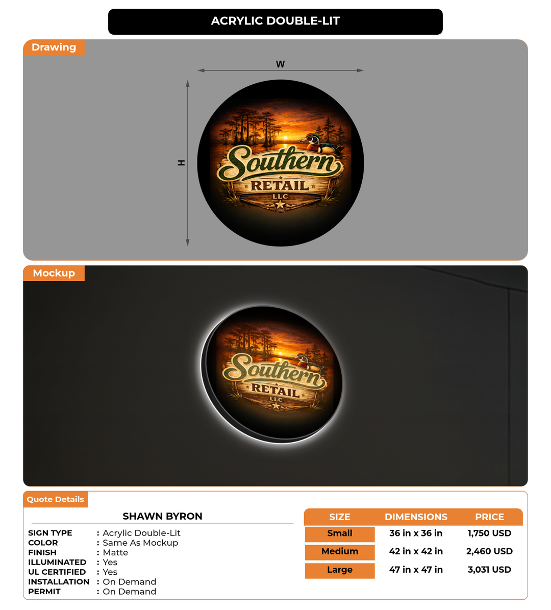CUSTOM MOCKUP SIGN FOR Shawn byron