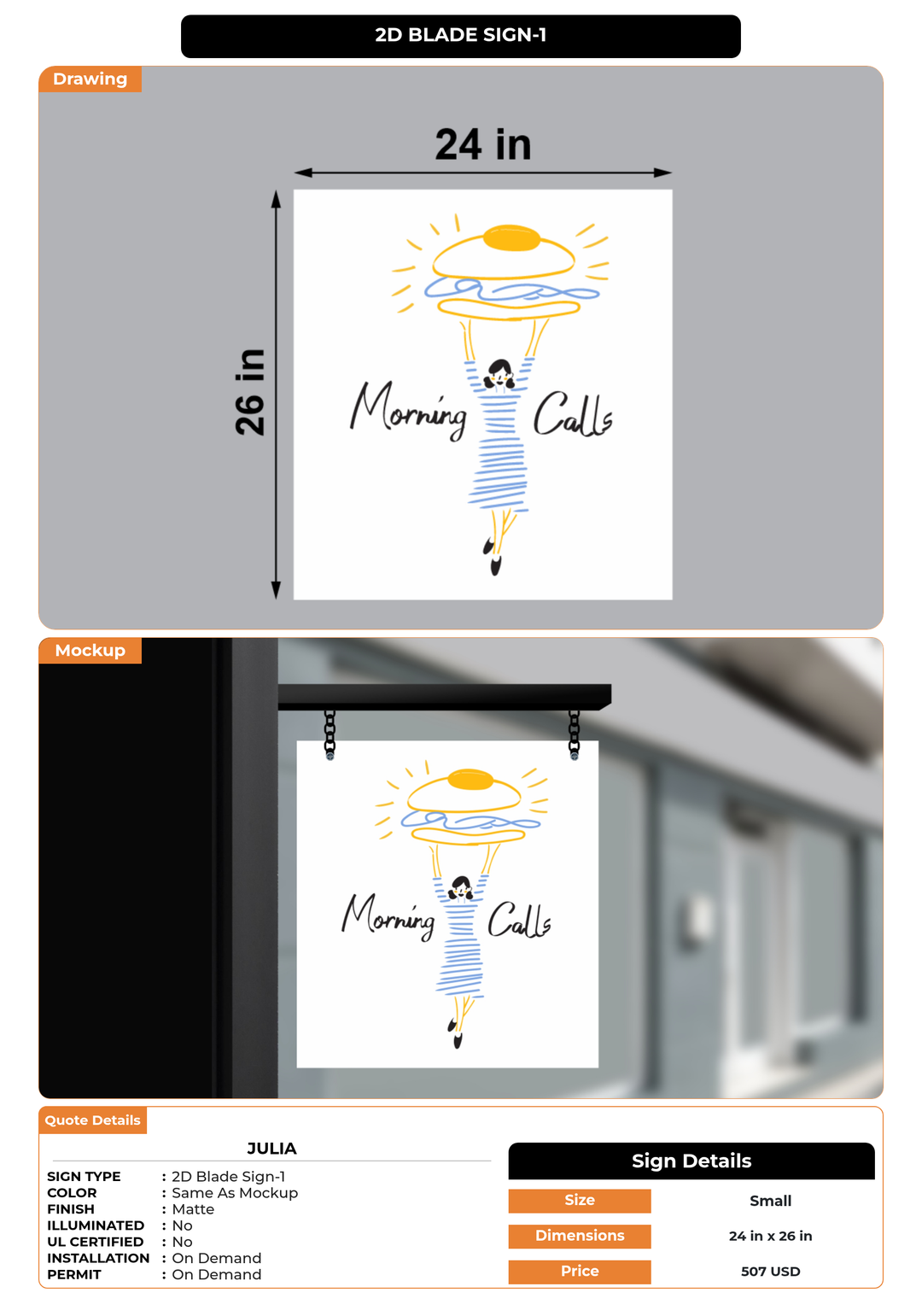 CUSTOM MOCKUP SIGN FOR Julia