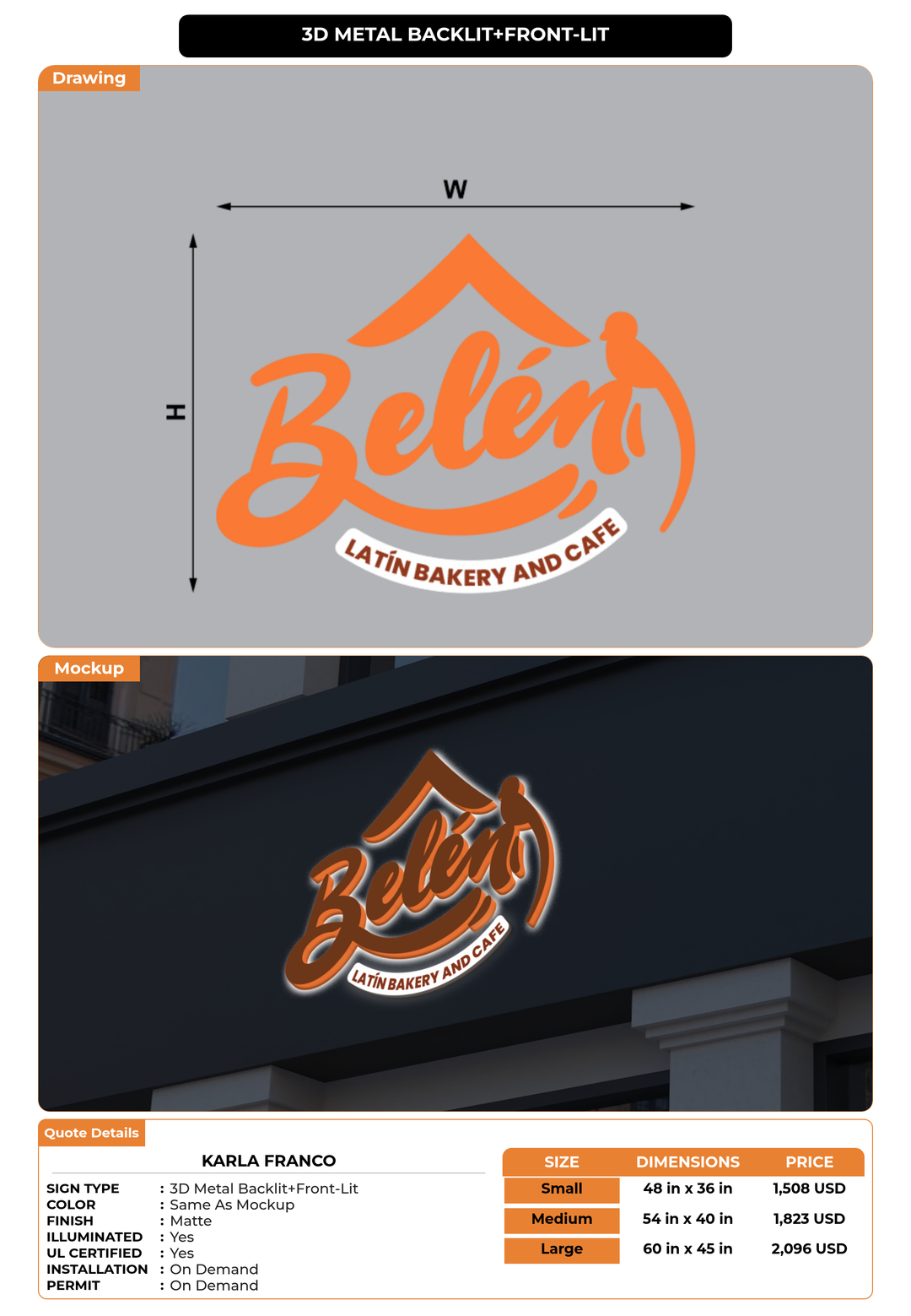 CUSTOM MOCKUP SIGN FOR Karla Franco
