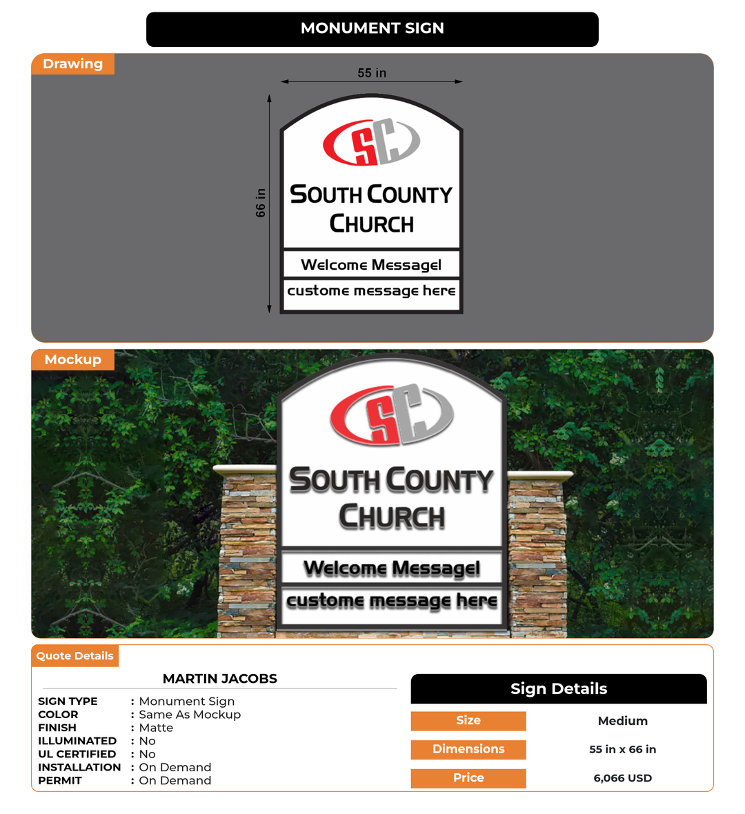 CUSTOM MOCKUP SIGN FOR Martin Jacobs