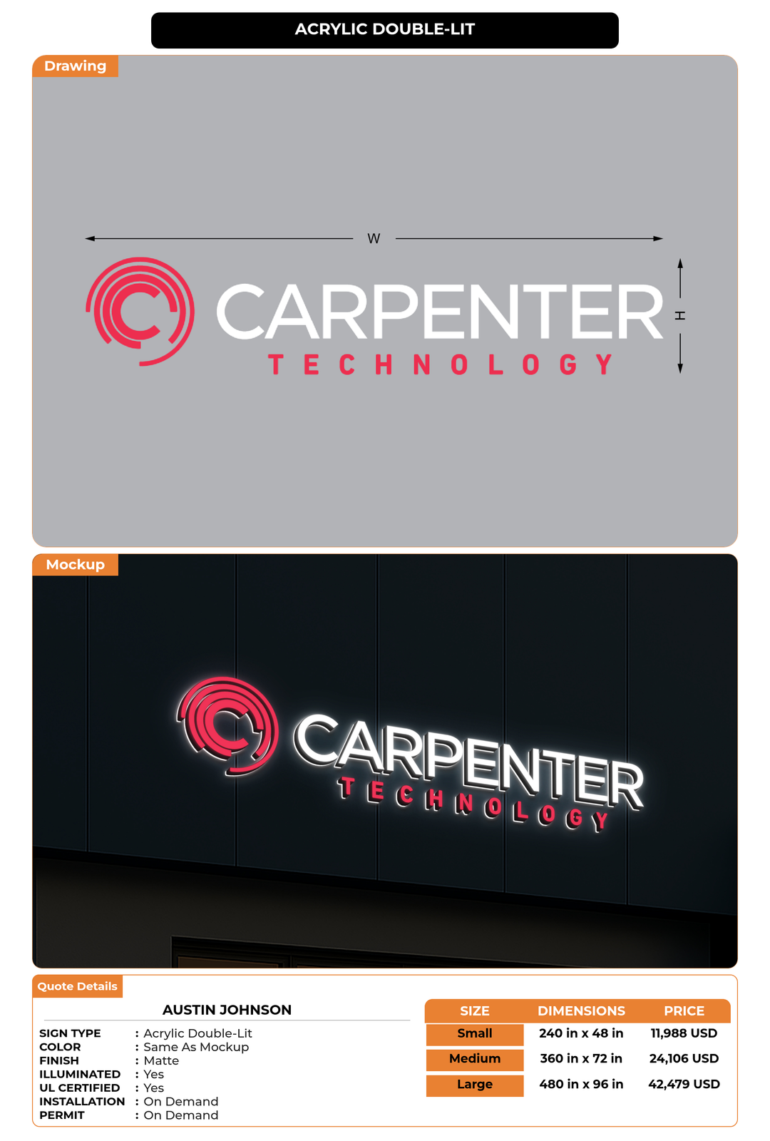 CUSTOM MOCKUP SIGN FOR Austin Johnson