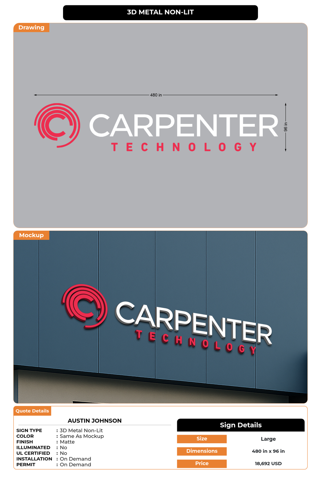 CUSTOM MOCKUP SIGN FOR Austin Johnson