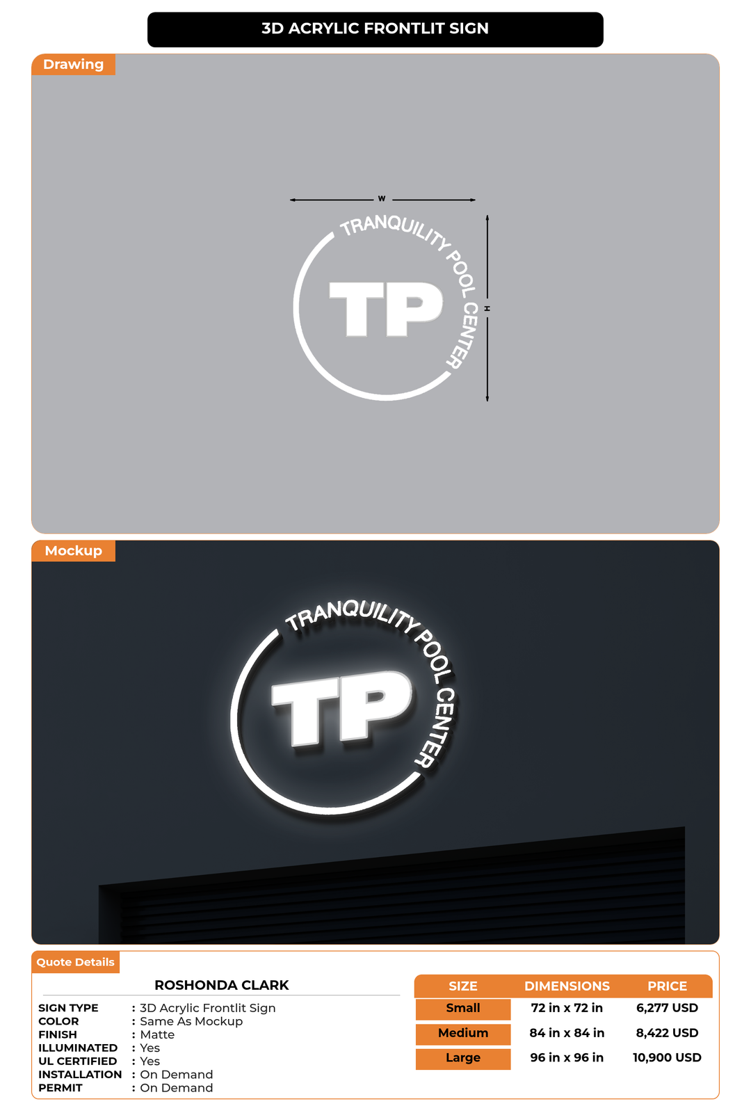 CUSTOM MOCKUP SIGN FOR Roshonda Clark