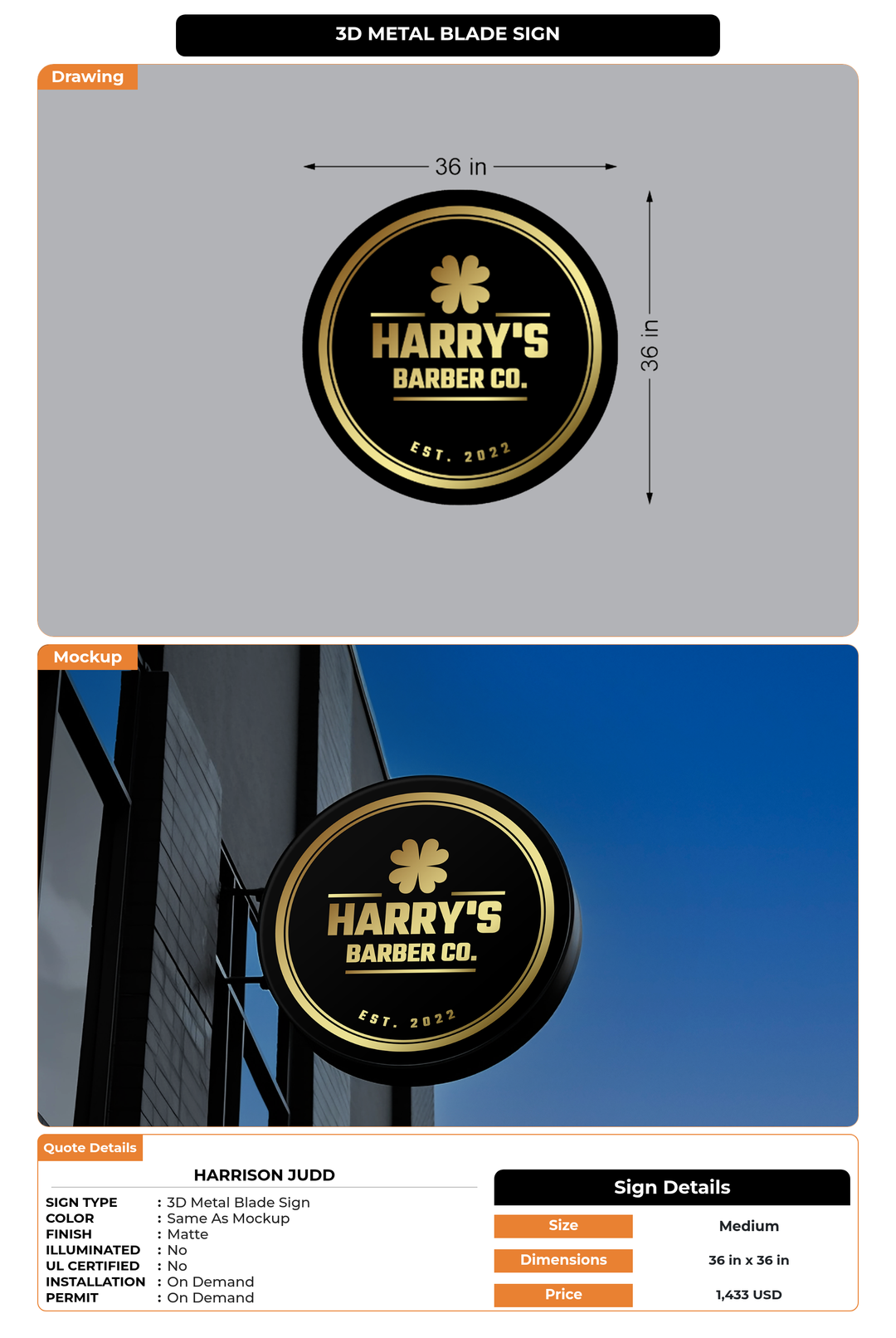 CUSTOM MOCKUP SIGN FOR Harrison Judd