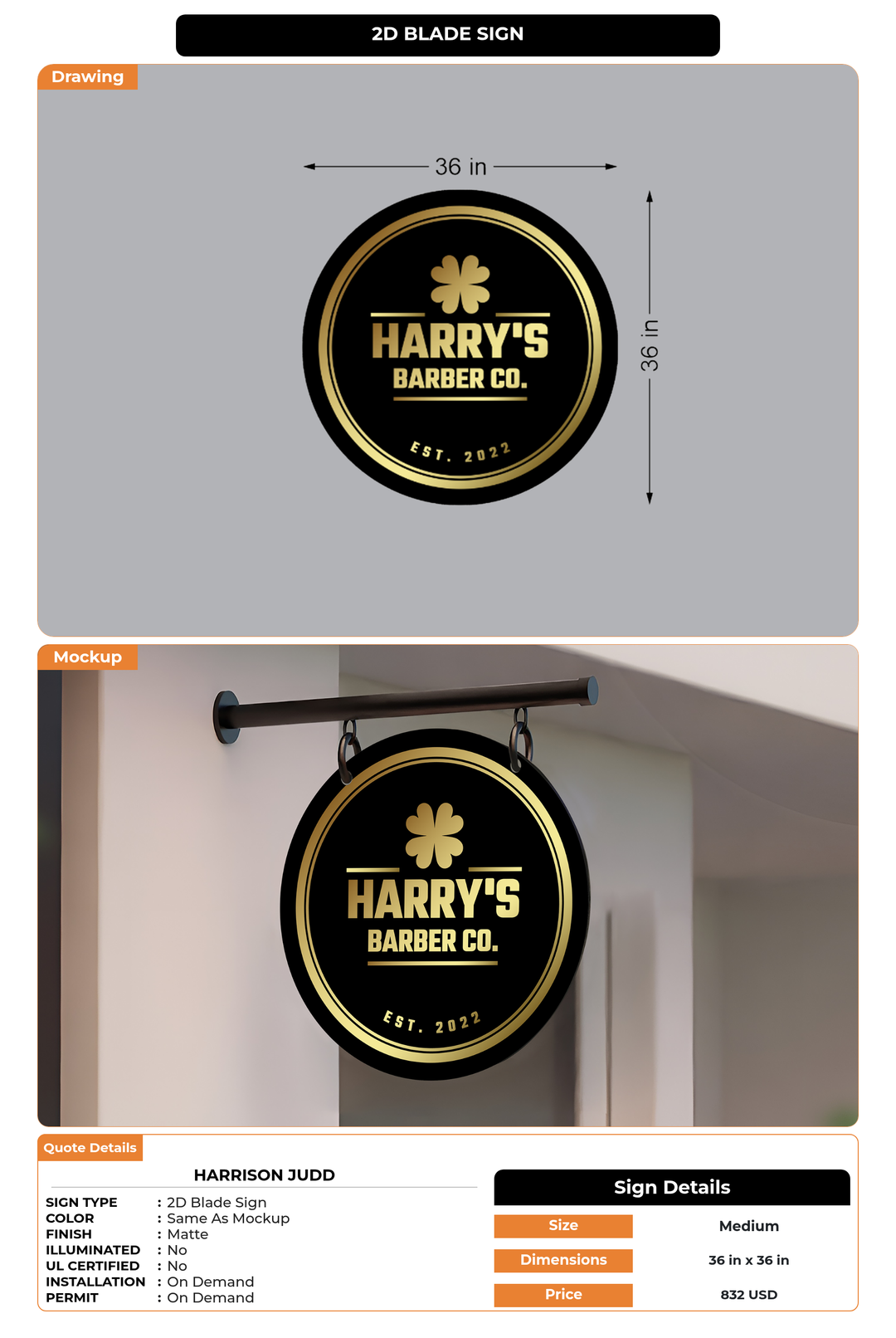 CUSTOM MOCKUP SIGN FOR Harrison Judd