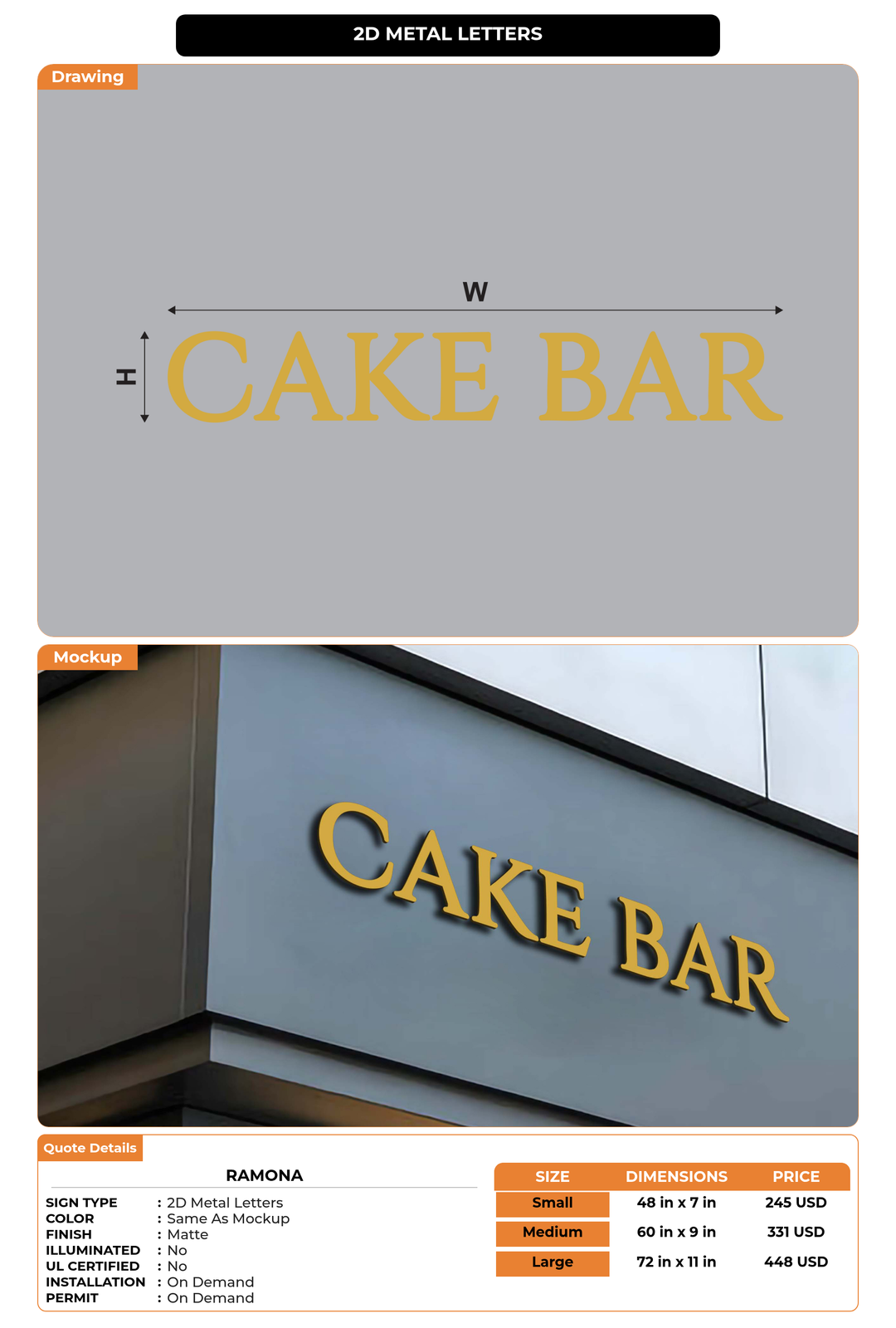 CUSTOM MOCKUP SIGN FOR Ramona