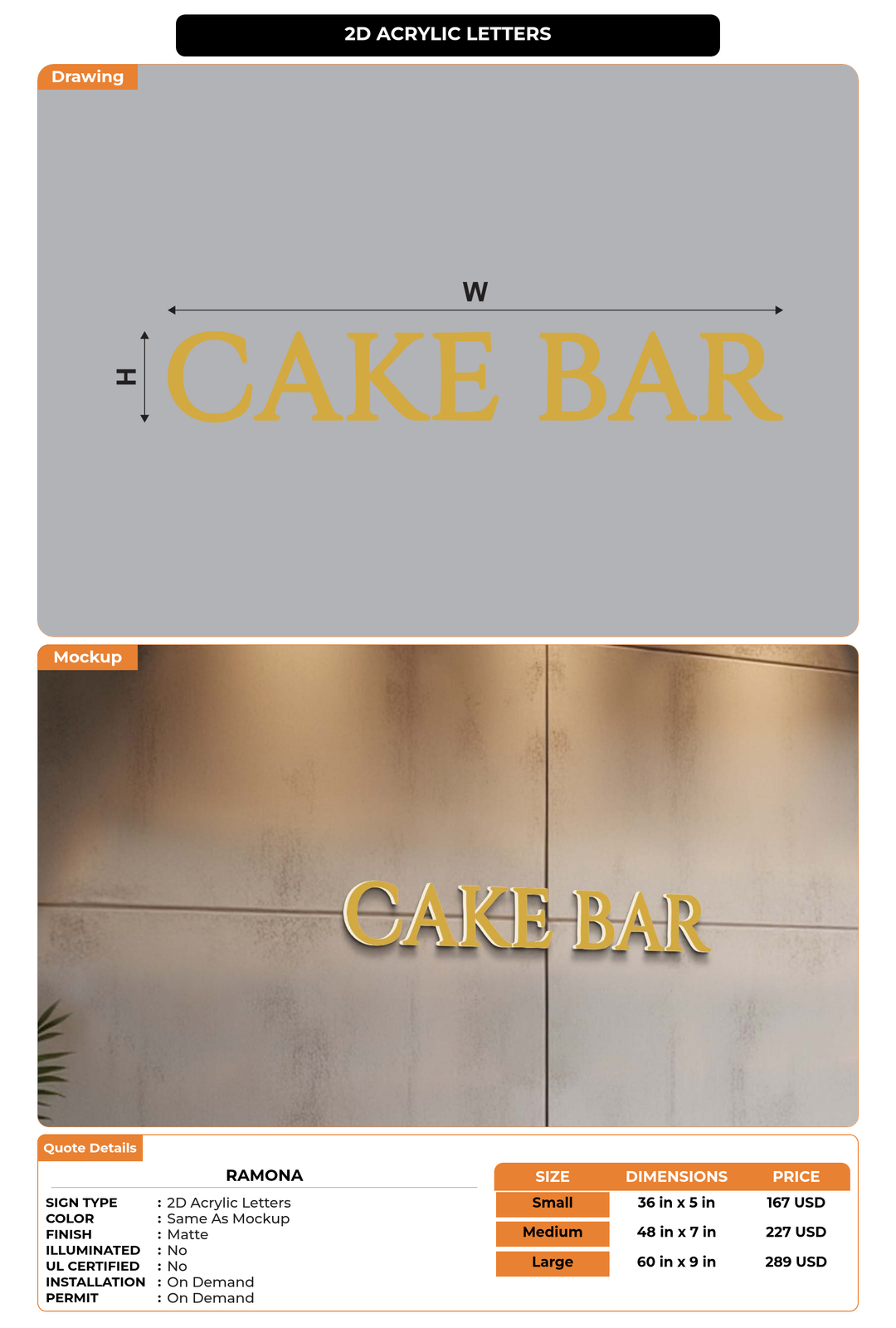 CUSTOM MOCKUP SIGN FOR Ramona