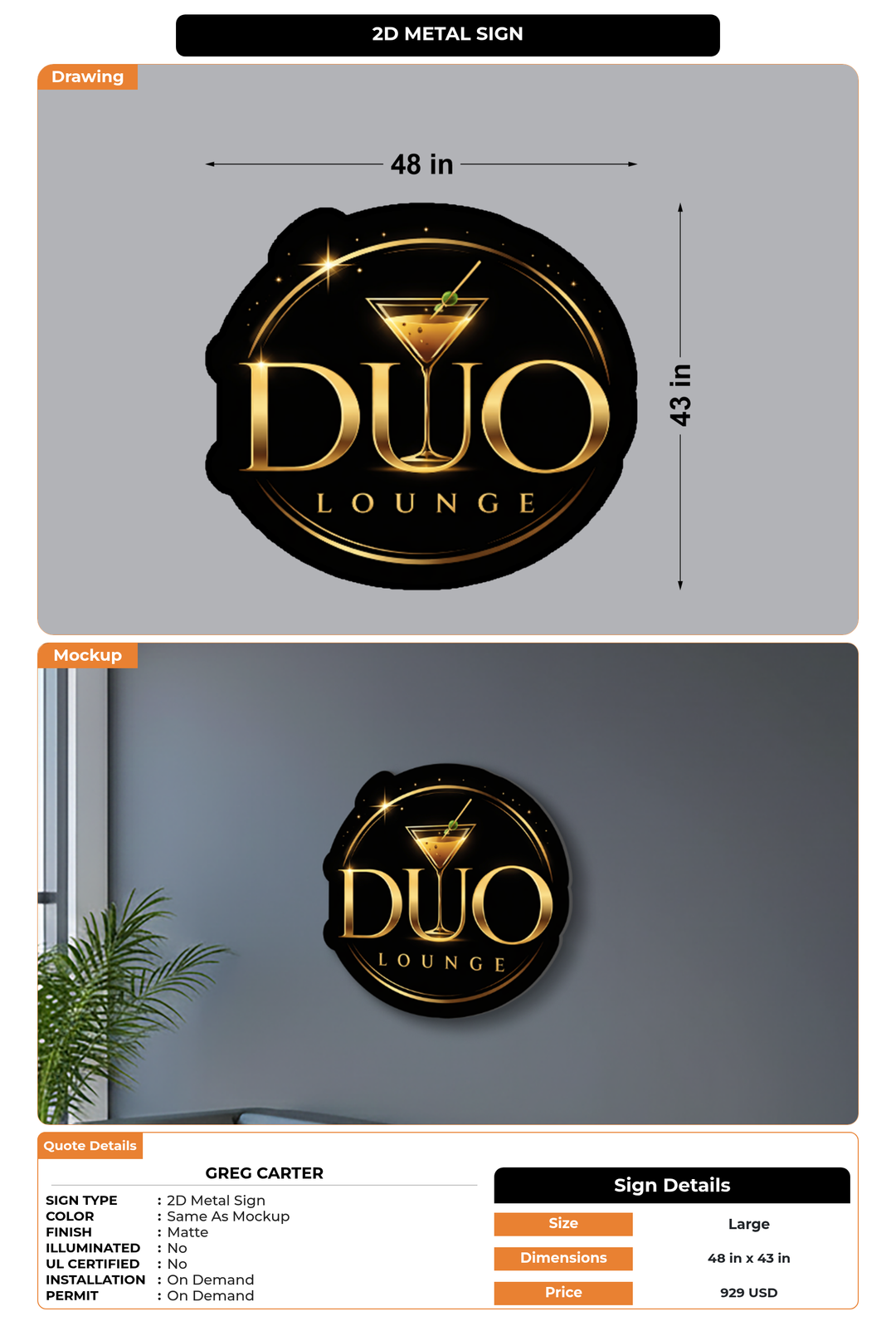 CUSTOM MOCKUP SIGN FOR Greg carter
