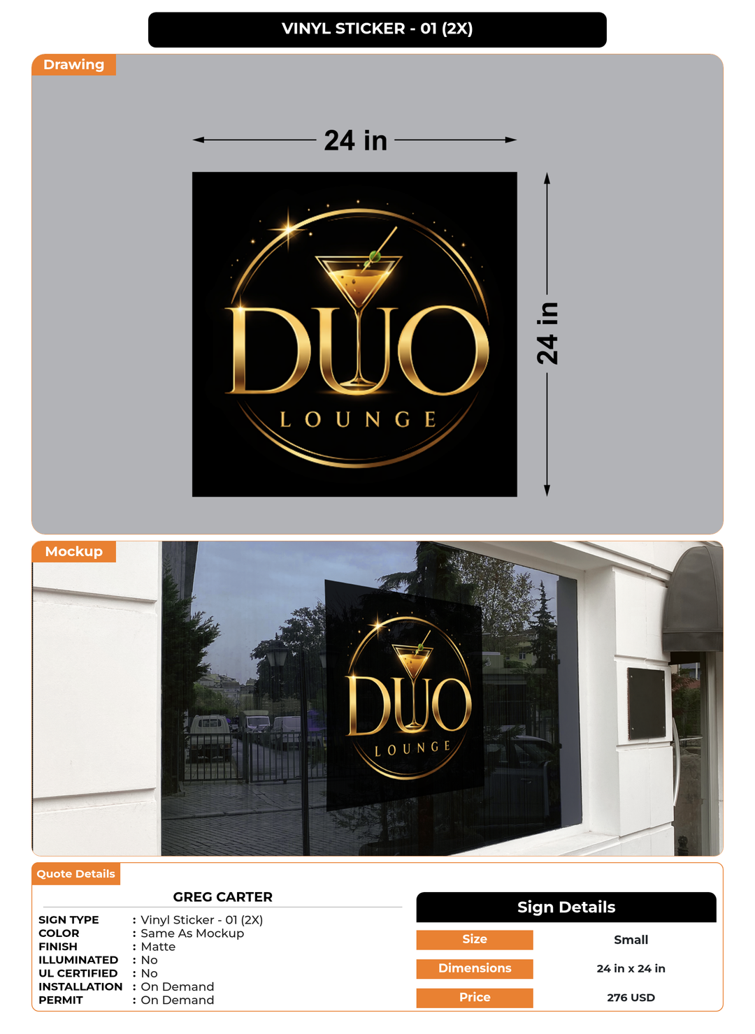 CUSTOM MOCKUP SIGN FOR Greg carter