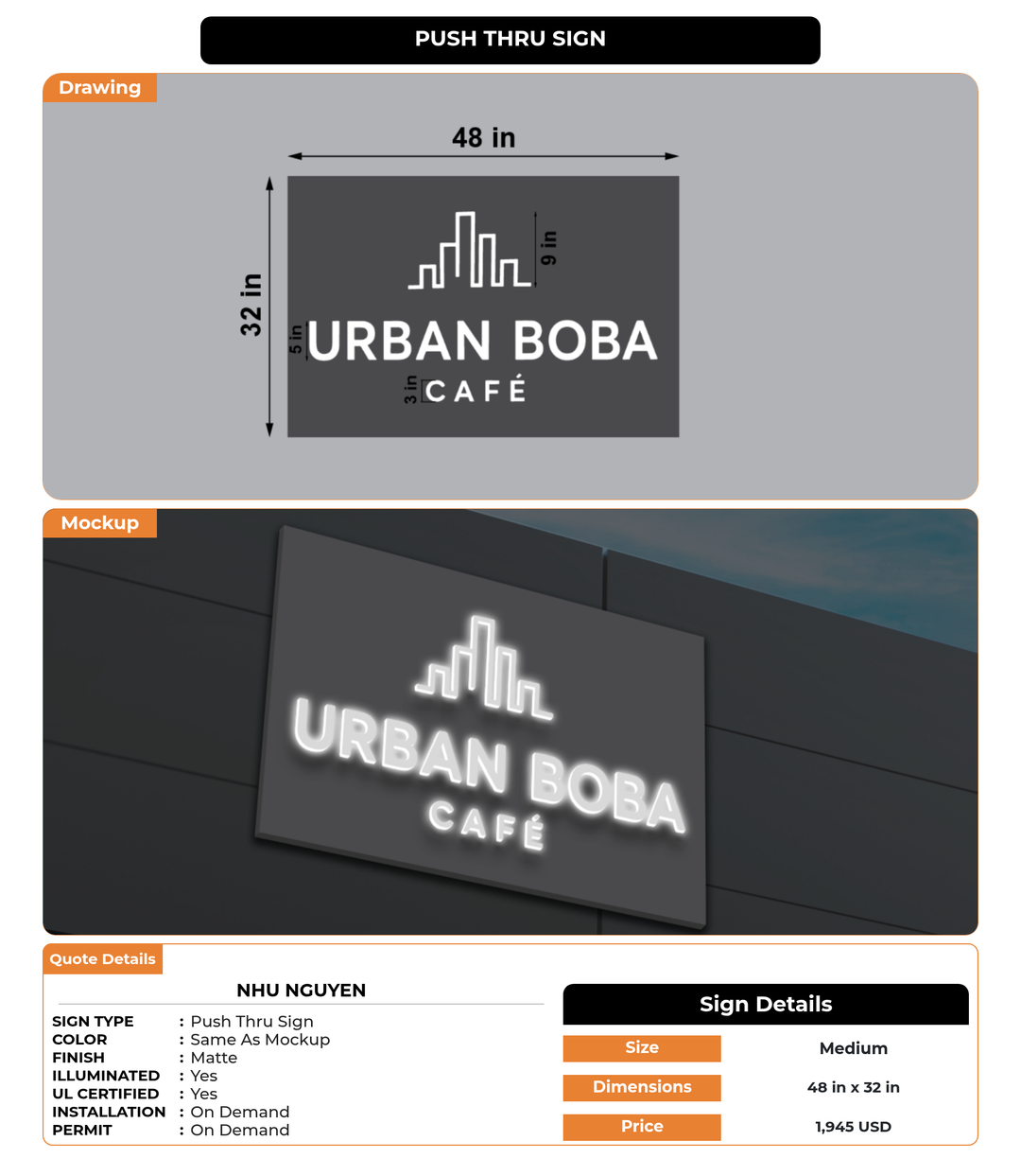 CUSTOM MOCKUP SIGN FOR Nhu nguyen