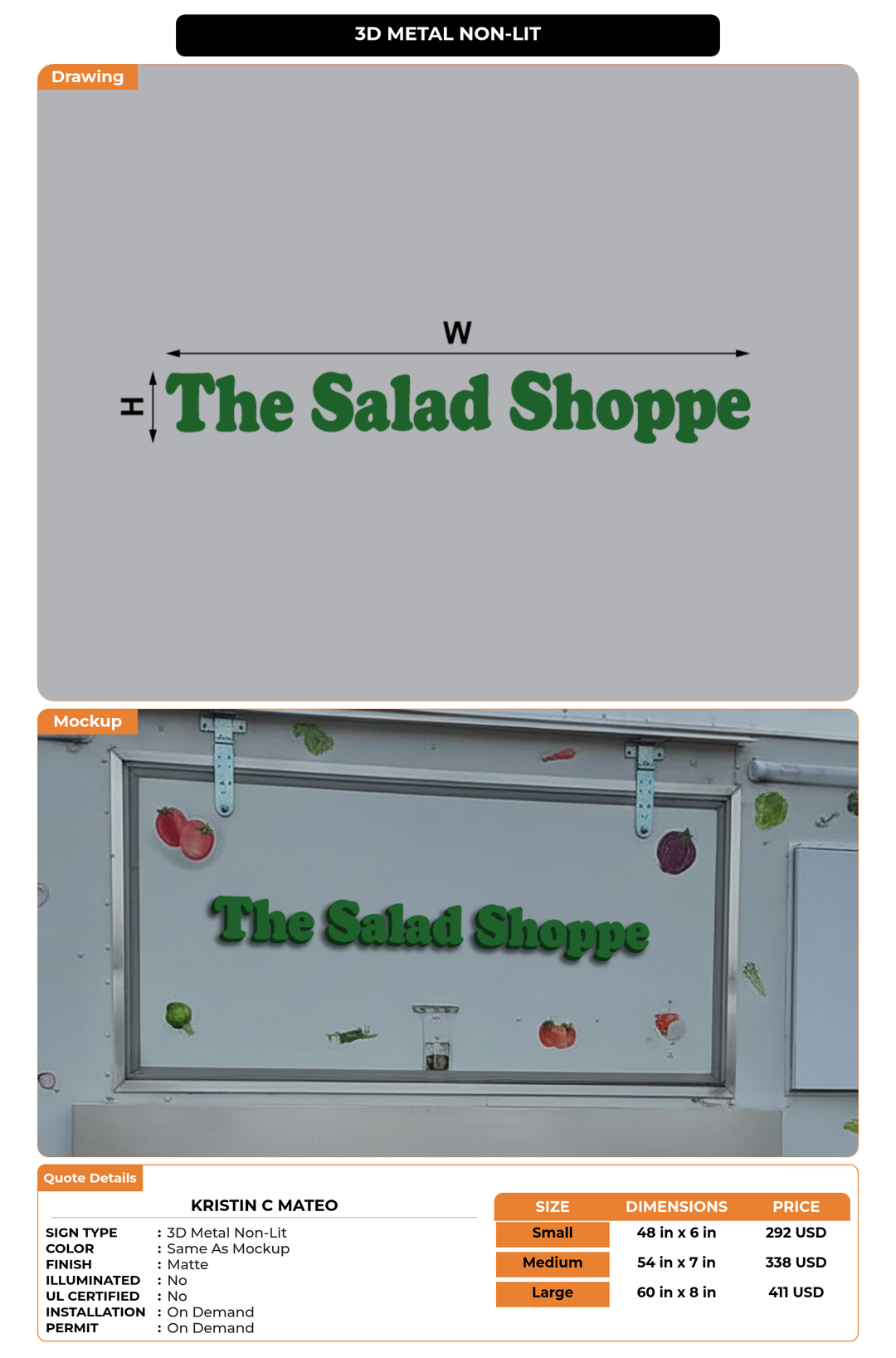 CUSTOM MOCKUP SIGN FOR KRISTIN C MATEO