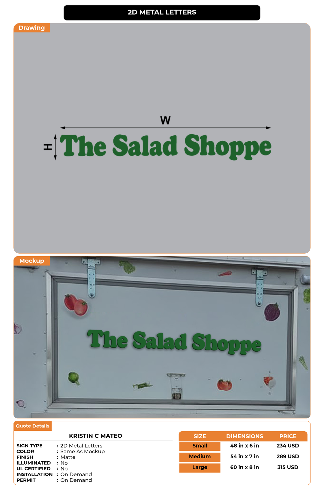 CUSTOM MOCKUP SIGN FOR KRISTIN C MATEO