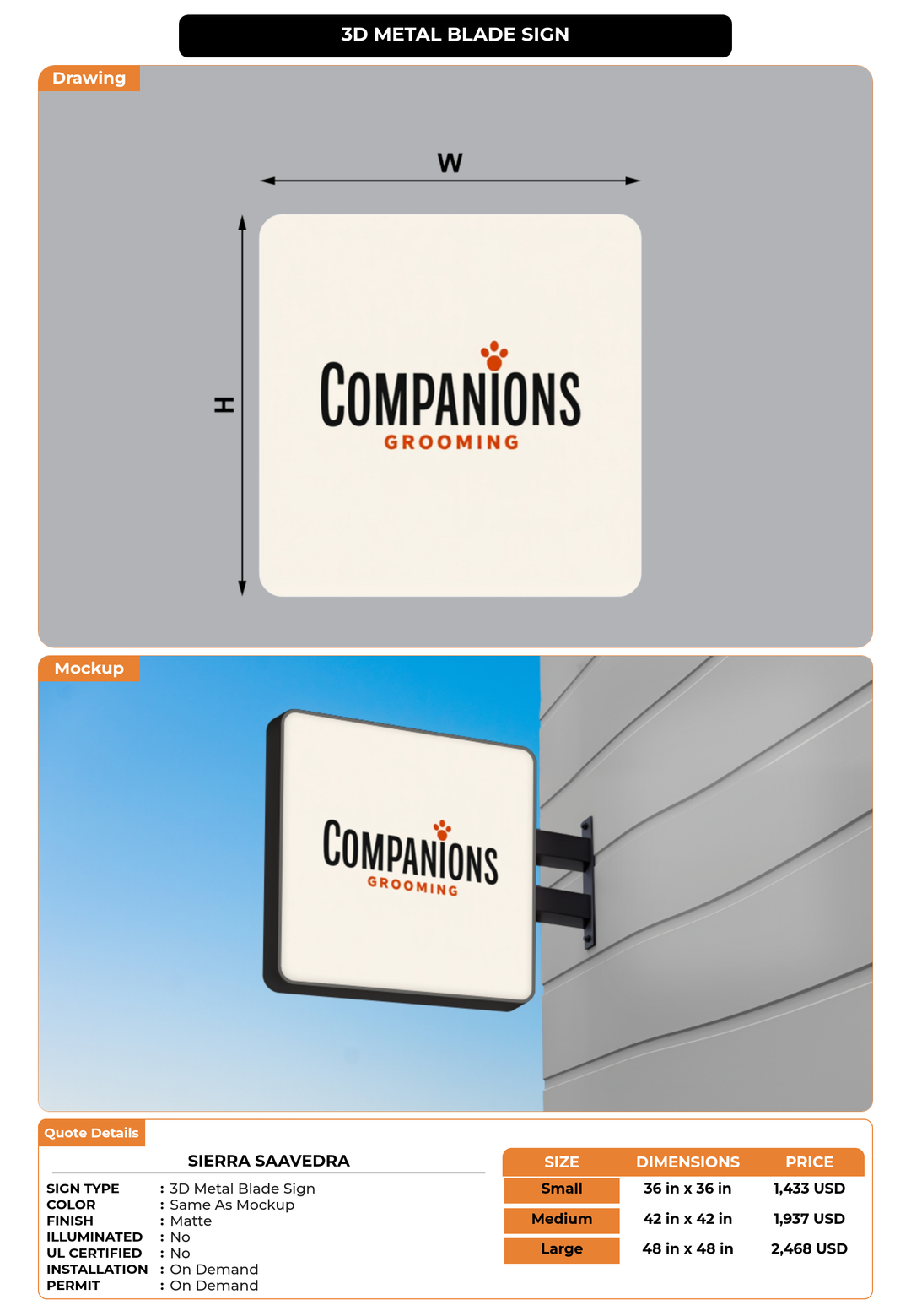 CUSTOM MOCKUP SIGN FOR Sierra Saavedra