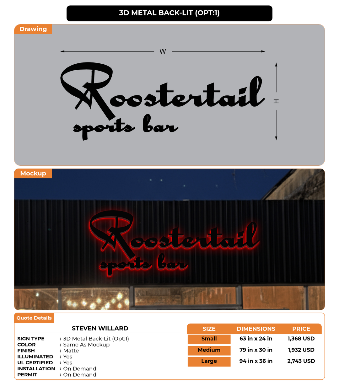 CUSTOM MOCKUP SIGN FOR Steven Willard