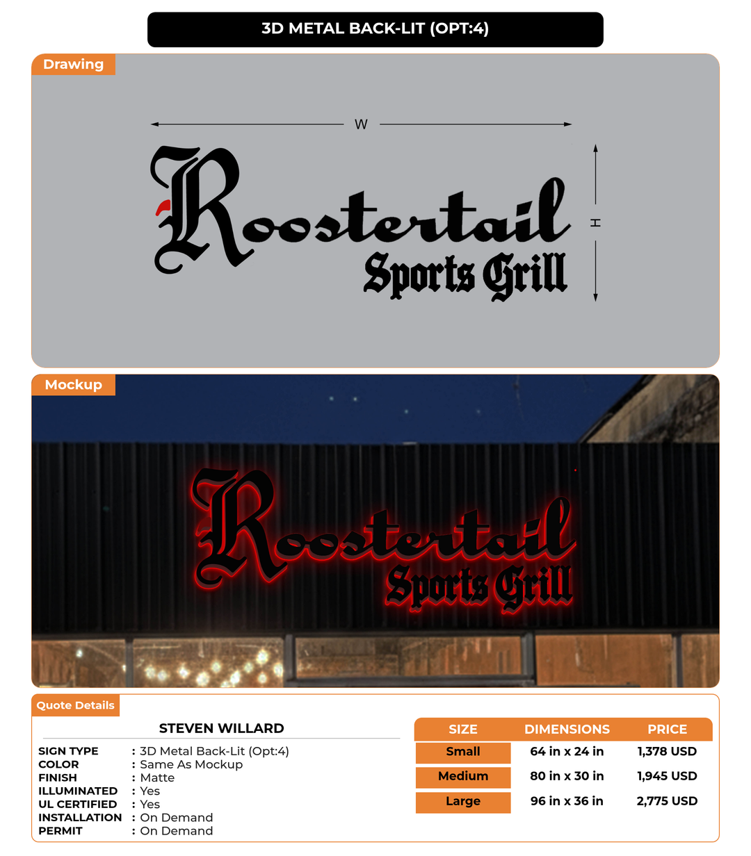 CUSTOM MOCKUP SIGN FOR Steven Willard