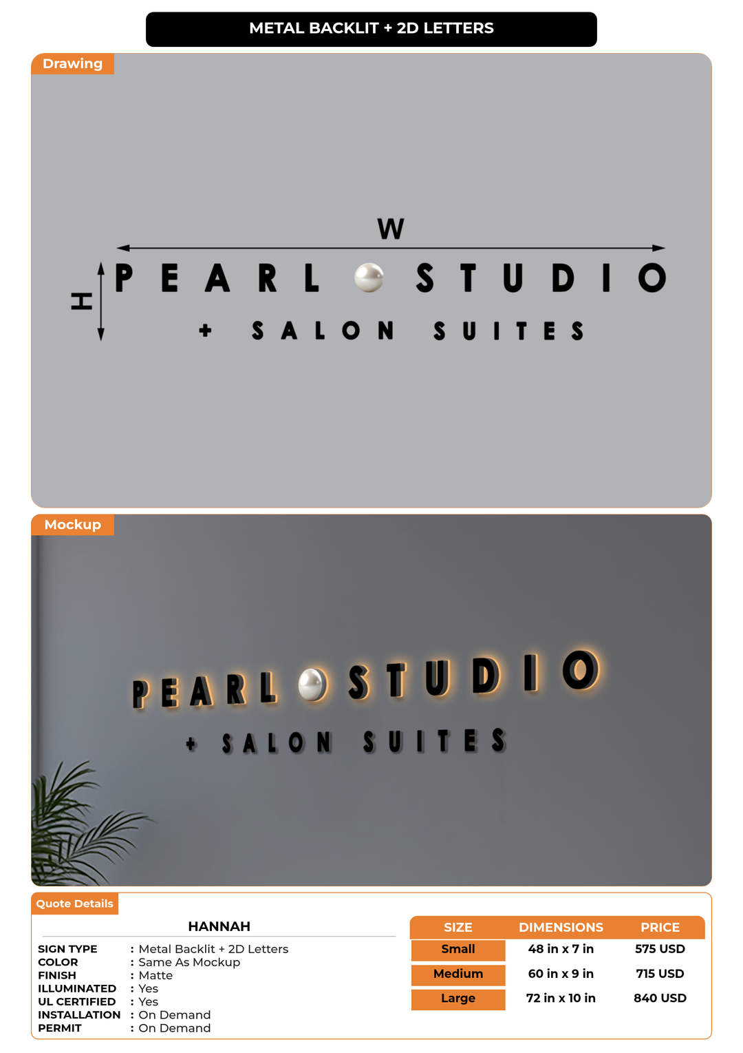 CUSTOM MOCKUP SIGN FOR Hannah