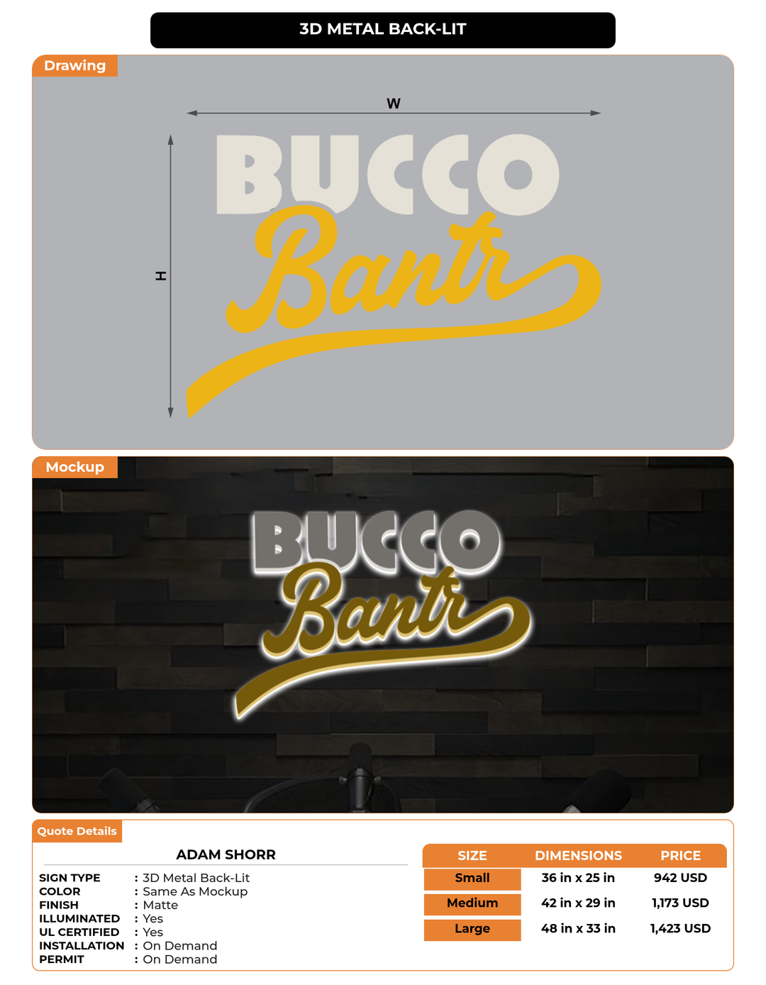 CUSTOM MOCKUP SIGN FOR Adam Shorr