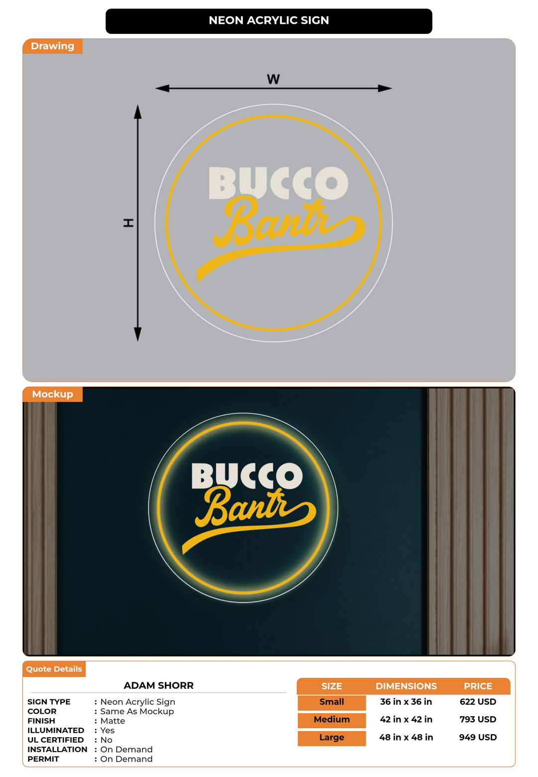 CUSTOM MOCKUP SIGN FOR Adam Shorr