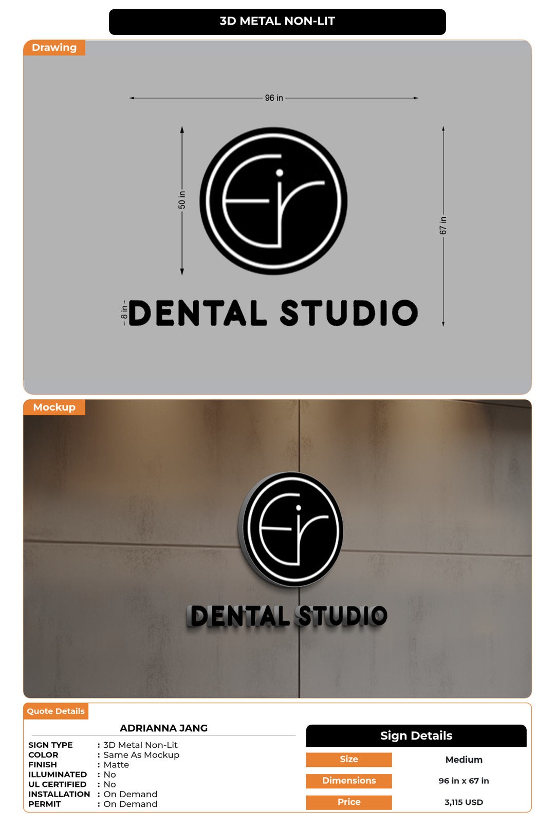 CUSTOM MOCKUP SIGN FOR Adrianna Jang