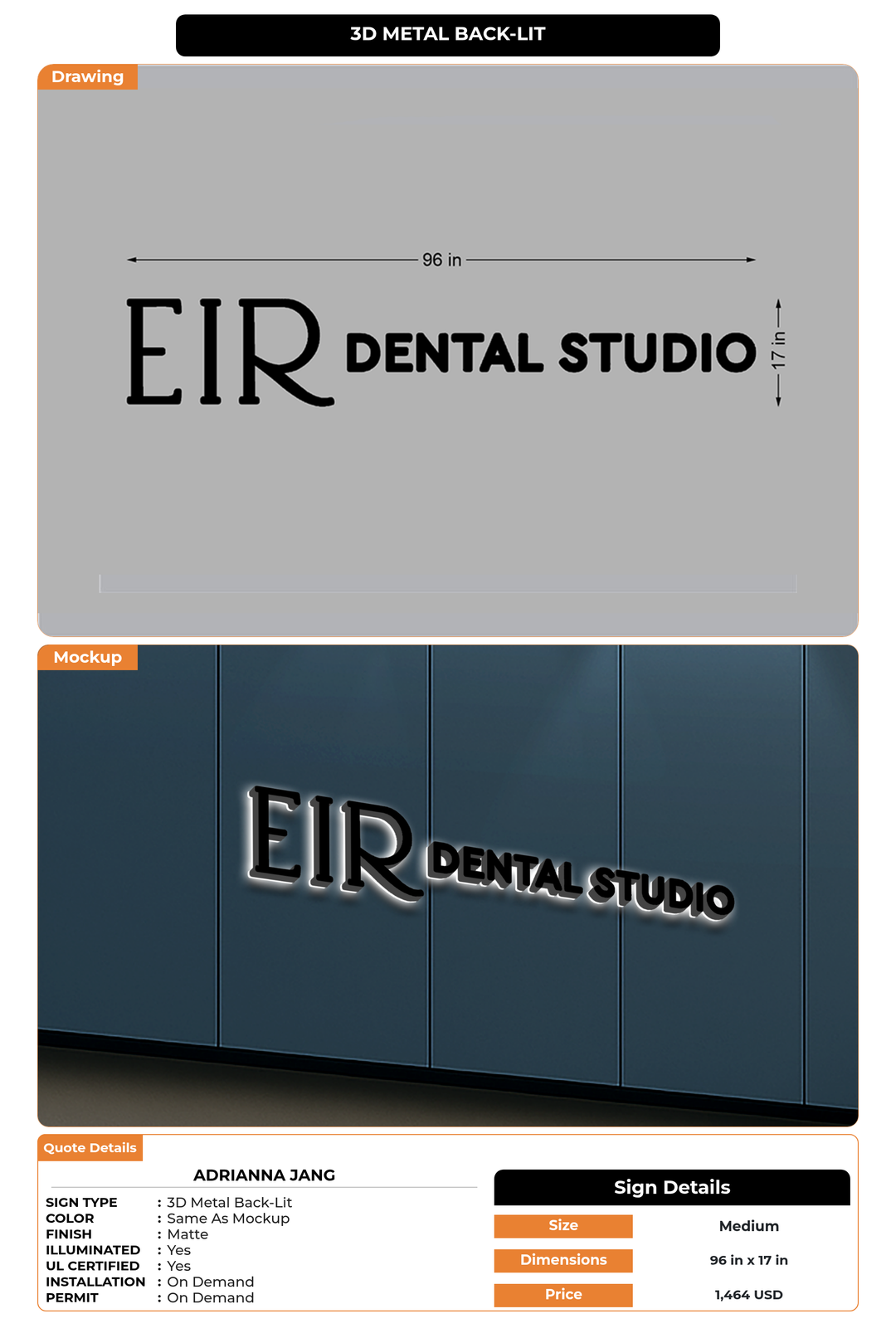 CUSTOM MOCKUP SIGN FOR Adrianna Jang
