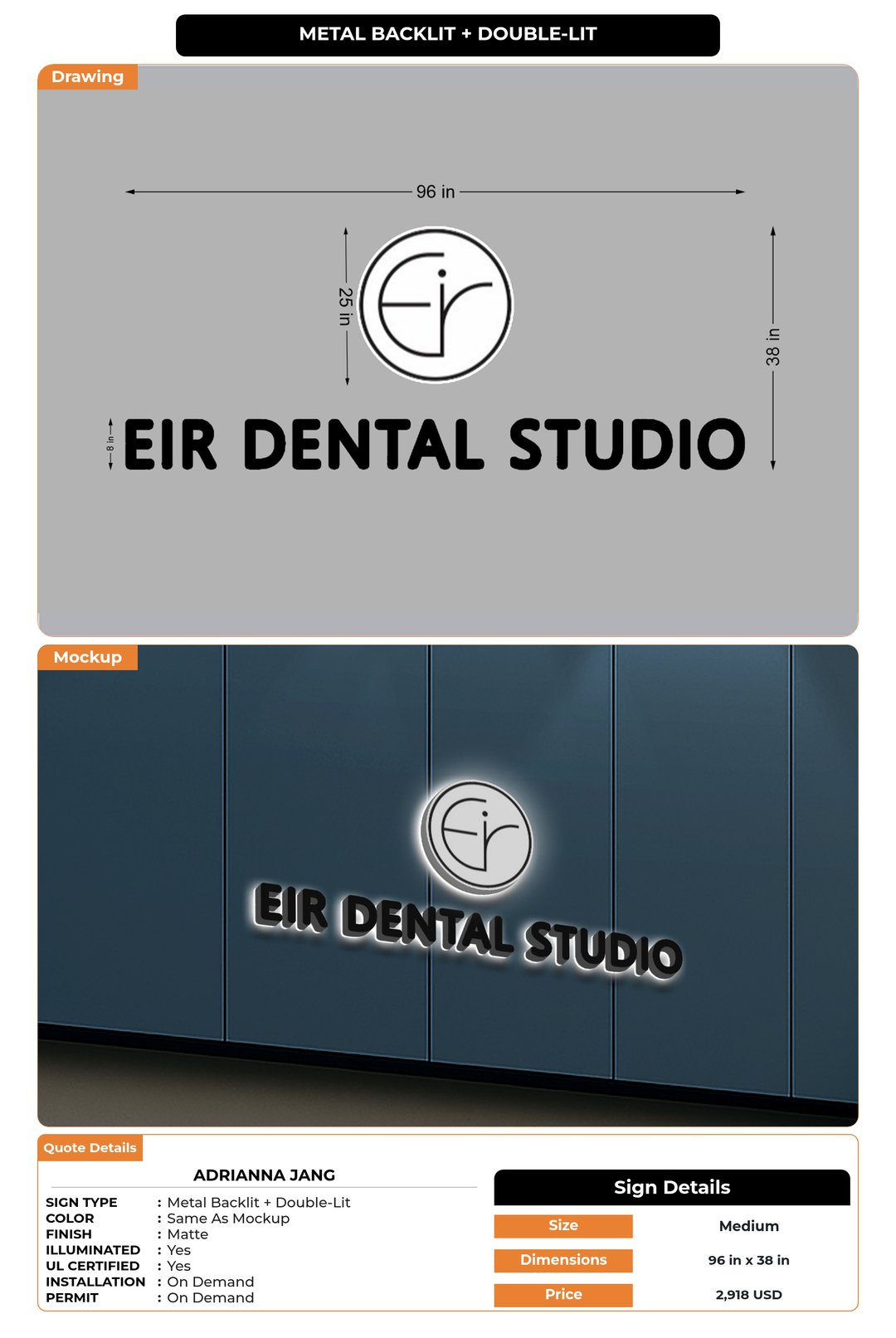 CUSTOM MOCKUP SIGN FOR Adrianna Jang