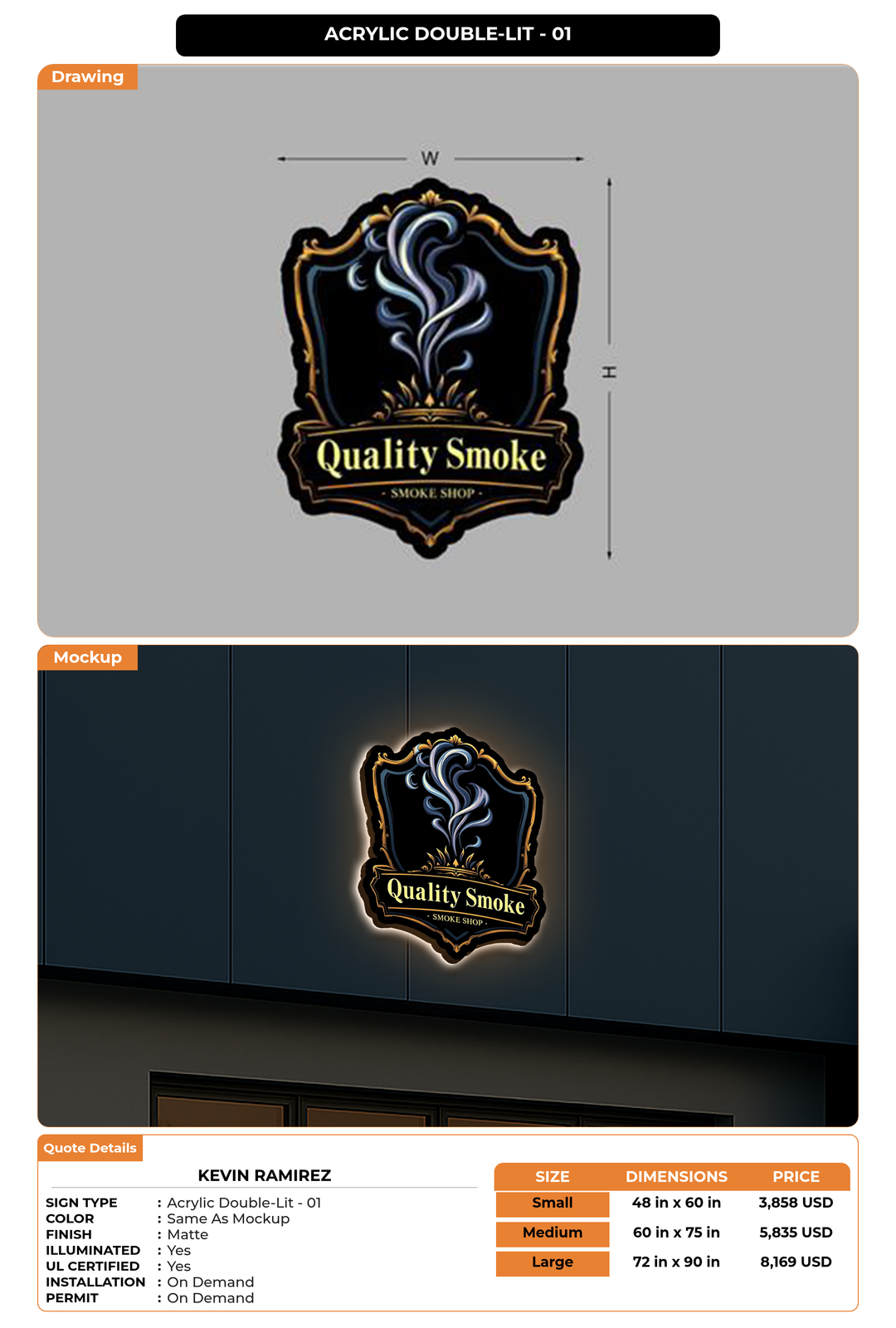 CUSTOM MOCKUP SIGN FOR Kevin ramirez