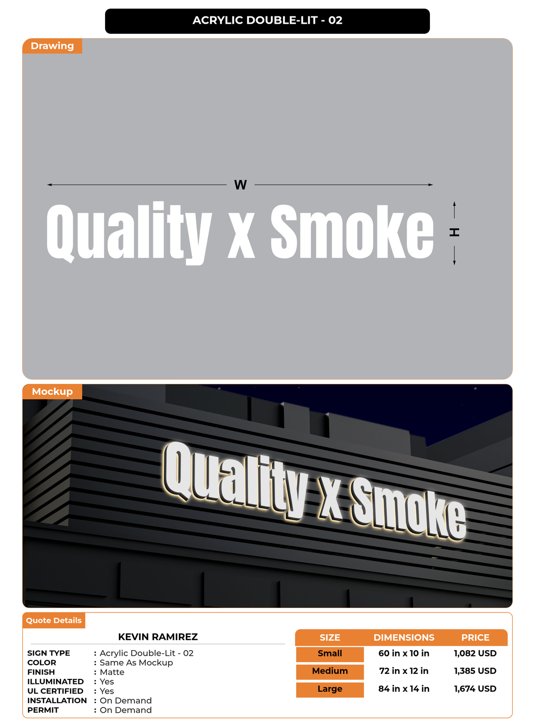 CUSTOM MOCKUP SIGN FOR Kevin ramirez