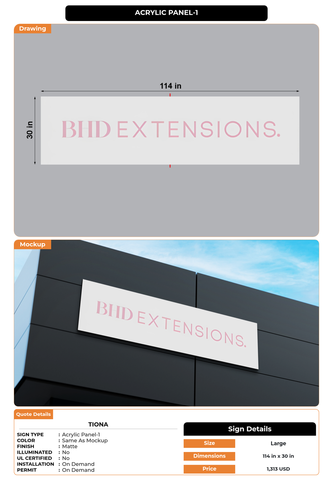 CUSTOM MOCKUP SIGN FOR Tiona