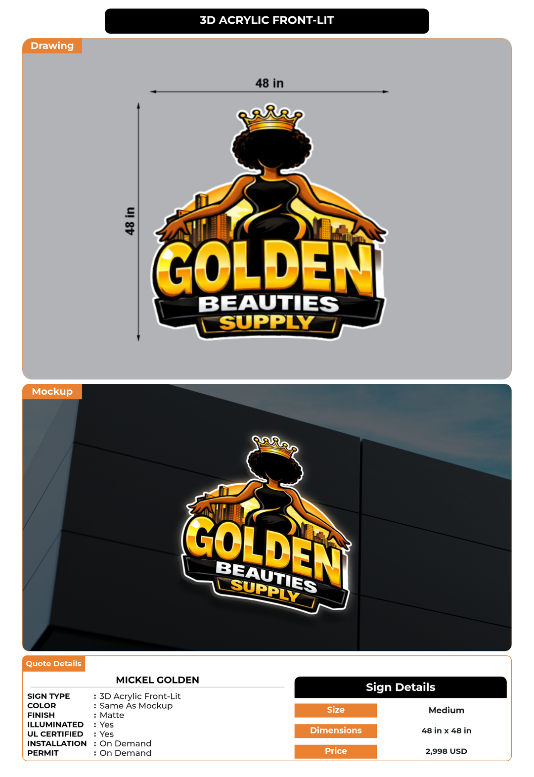 CUSTOM MOCKUP SIGN FOR Mickel golden