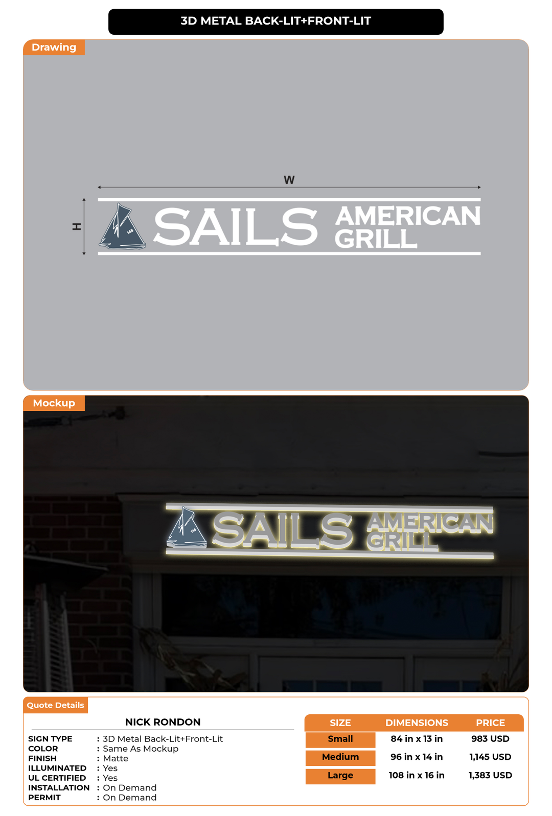 CUSTOM MOCKUP SIGN FOR Nick Rondon