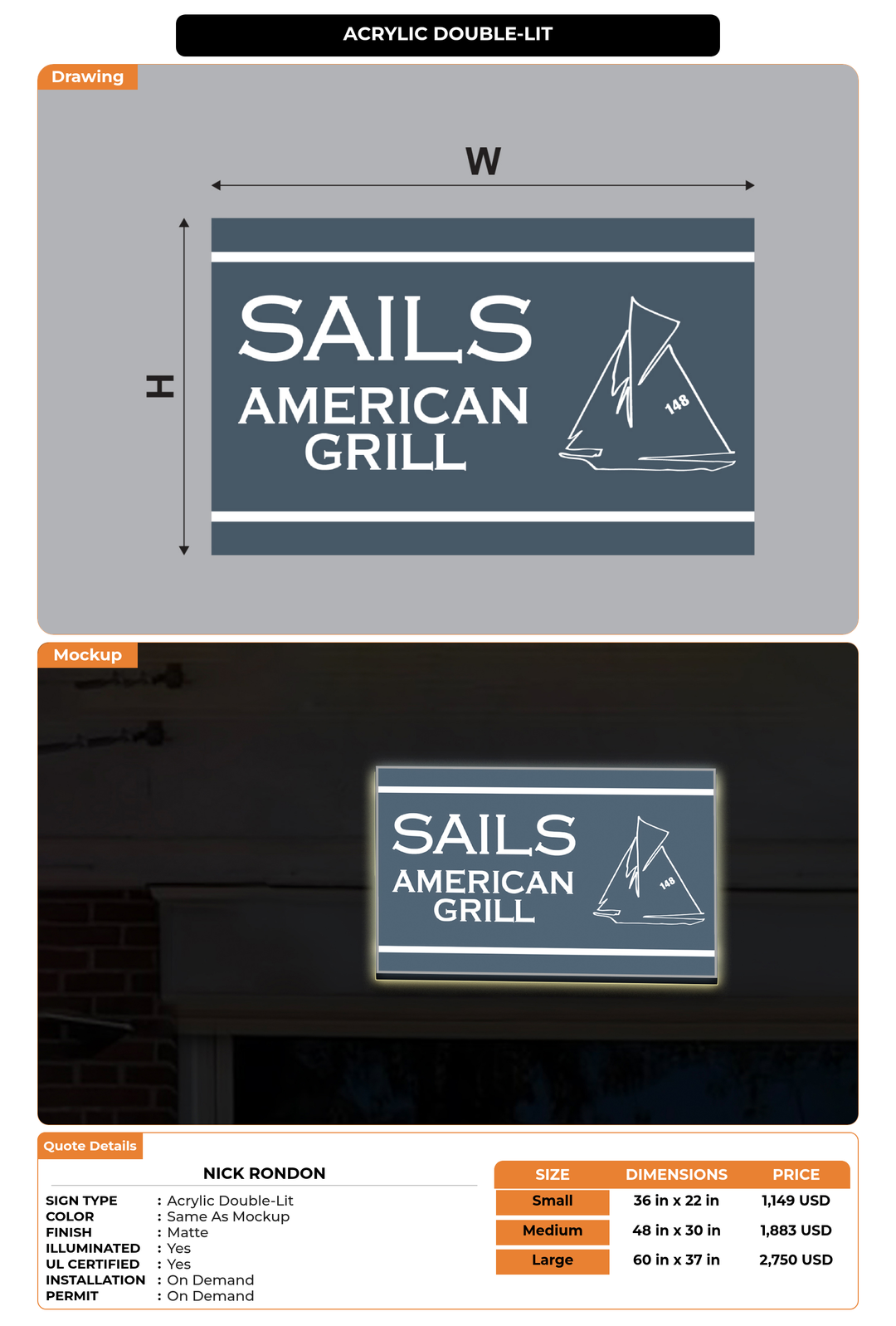 CUSTOM MOCKUP SIGN FOR Nick Rondon