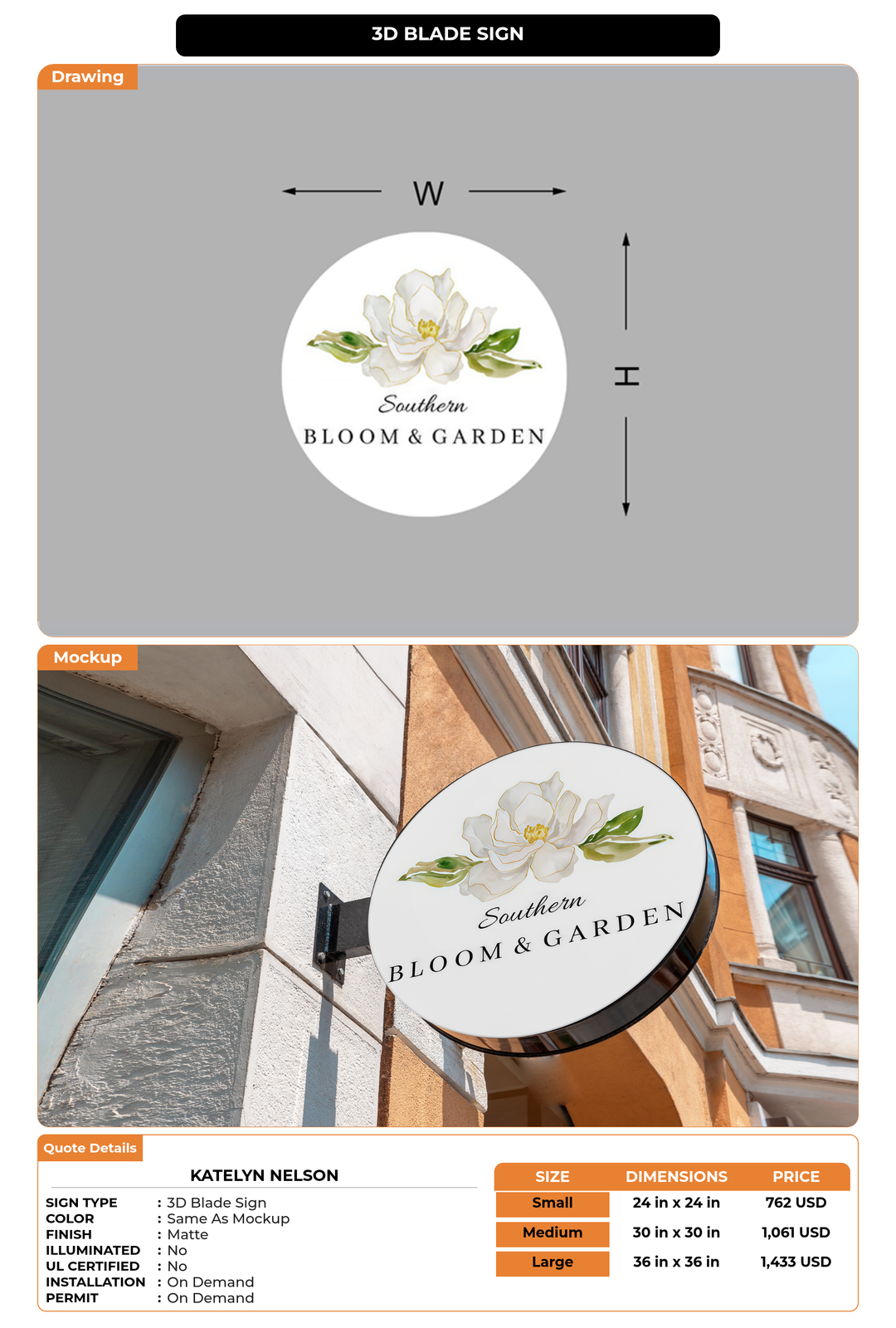 CUSTOM MOCKUP SIGN FOR Katelyn Nelson
