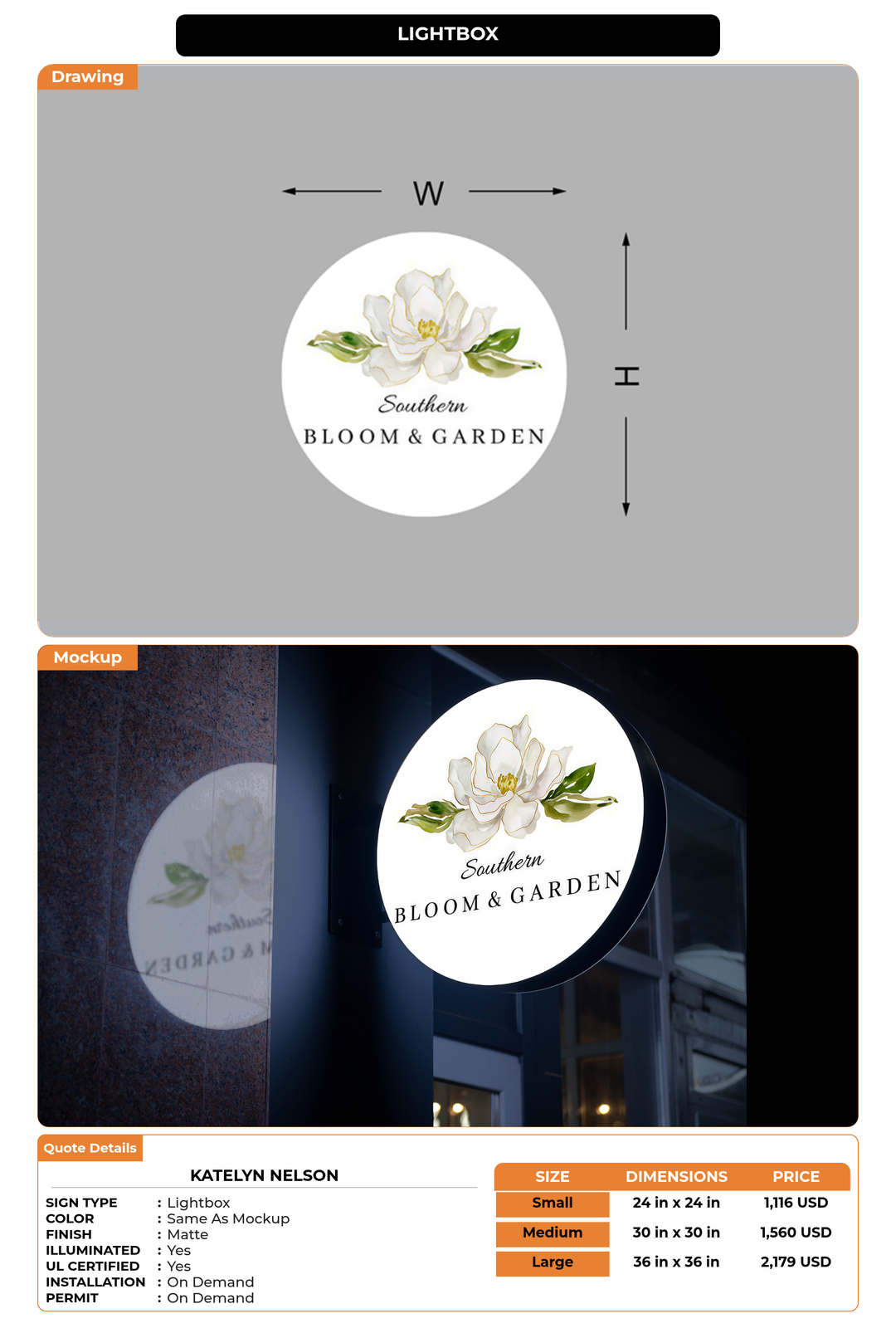 CUSTOM MOCKUP SIGN FOR Katelyn Nelson