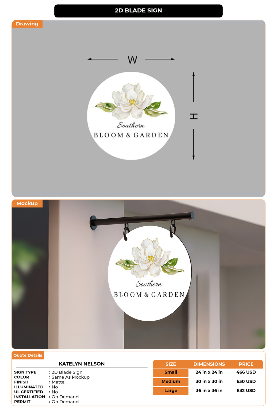 CUSTOM MOCKUP SIGN FOR Katelyn Nelson