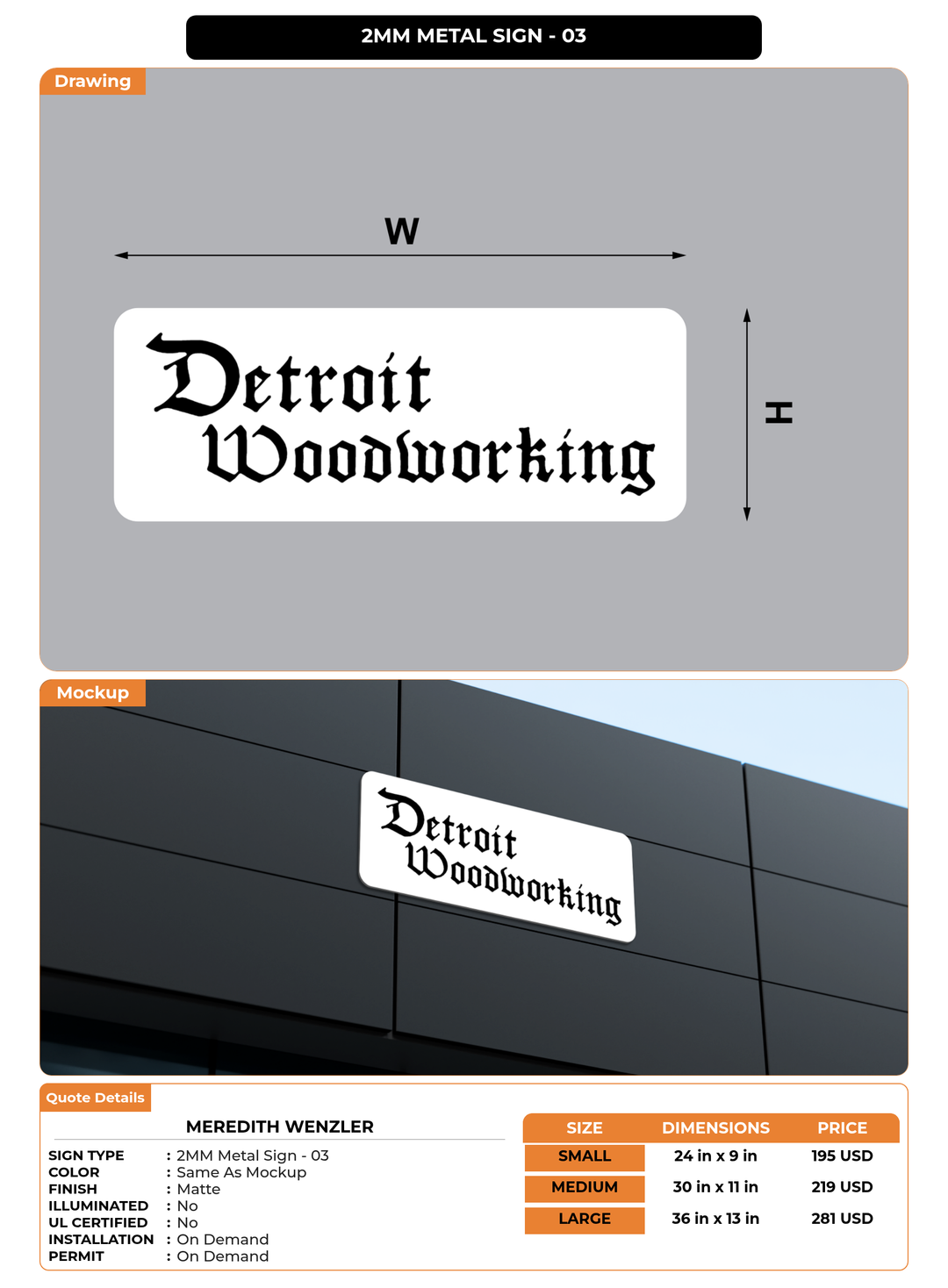 CUSTOM MOCKUP SIGN FOR Meredith Wenzler
