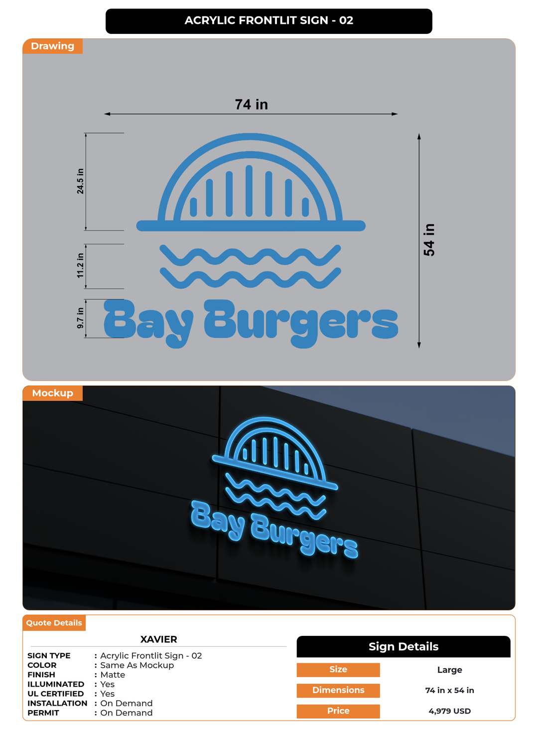 CUSTOM MOCKUP SIGN FOR Xavier