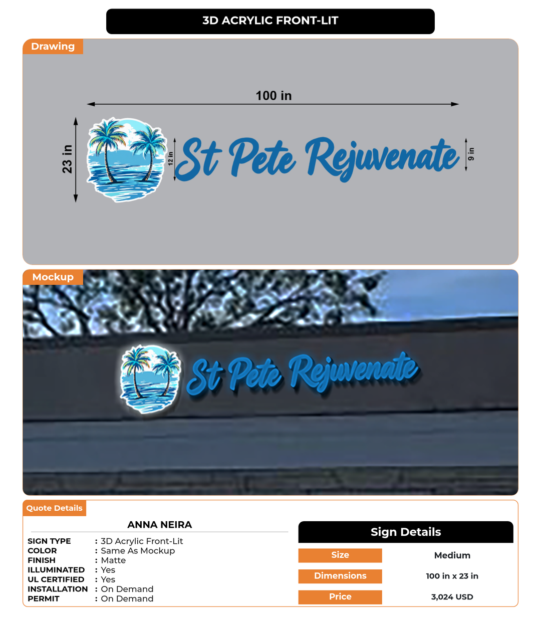 CUSTOM MOCKUP SIGN FOR ANNA NEIRA