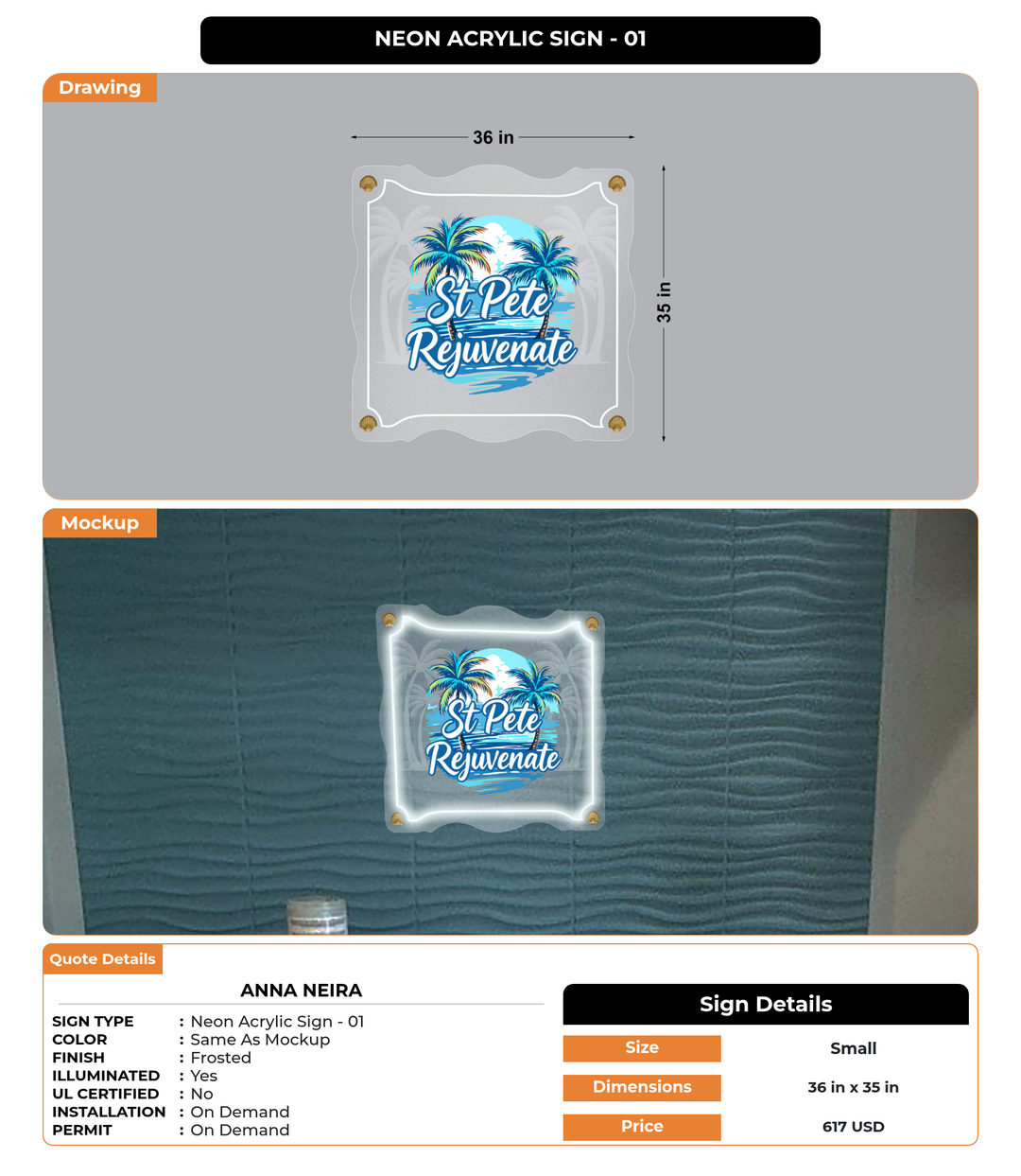 CUSTOM MOCKUP SIGN FOR ANNA NEIRA