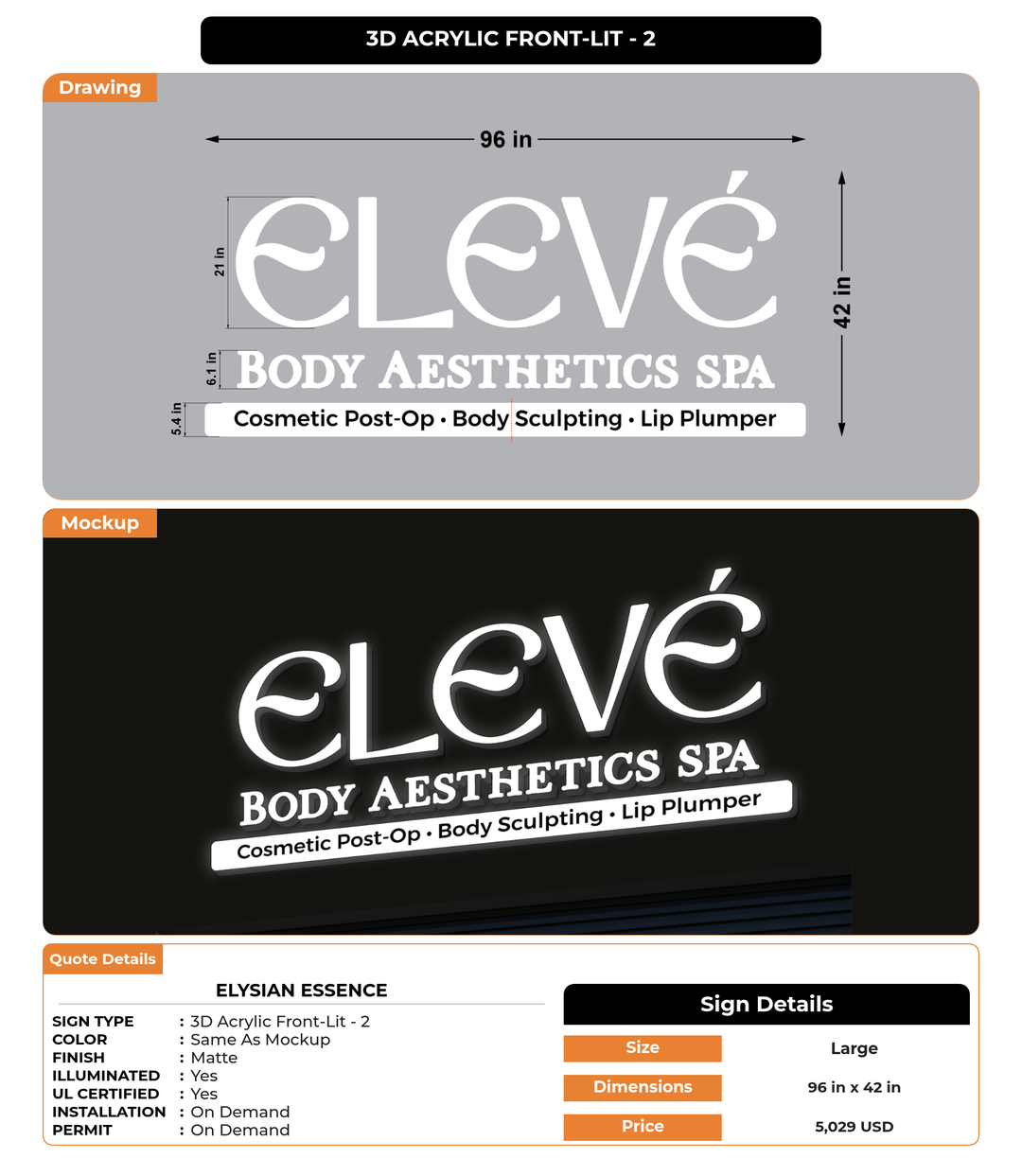 CUSTOM MOCKUP SIGN FOR Elysian  Essence