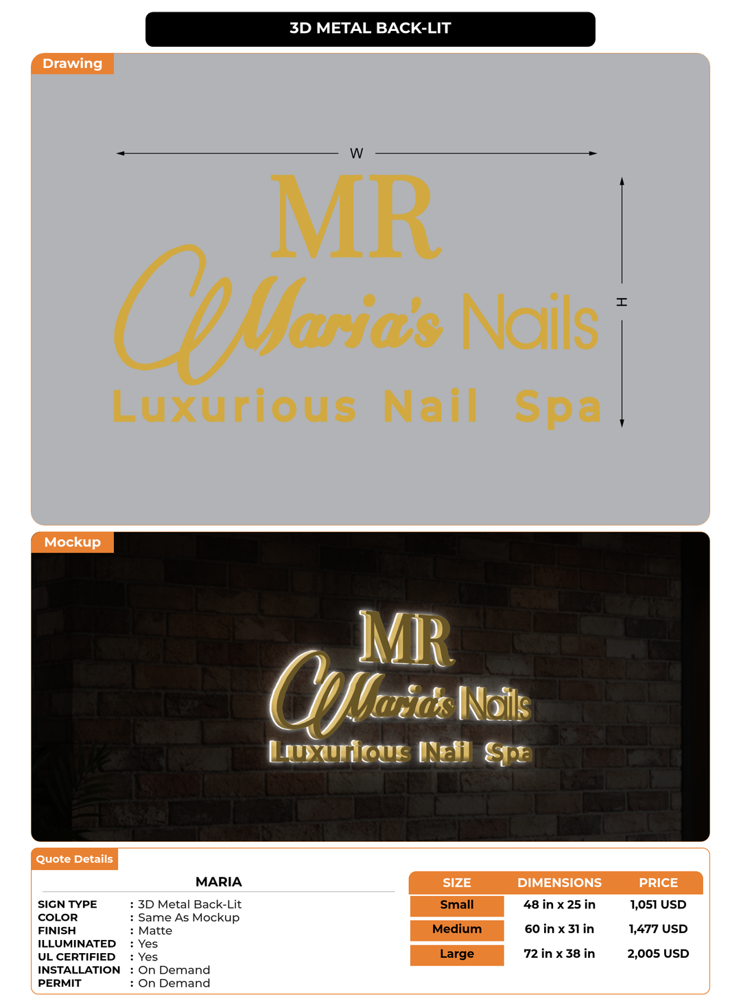 CUSTOM MOCKUP SIGN FOR Maria