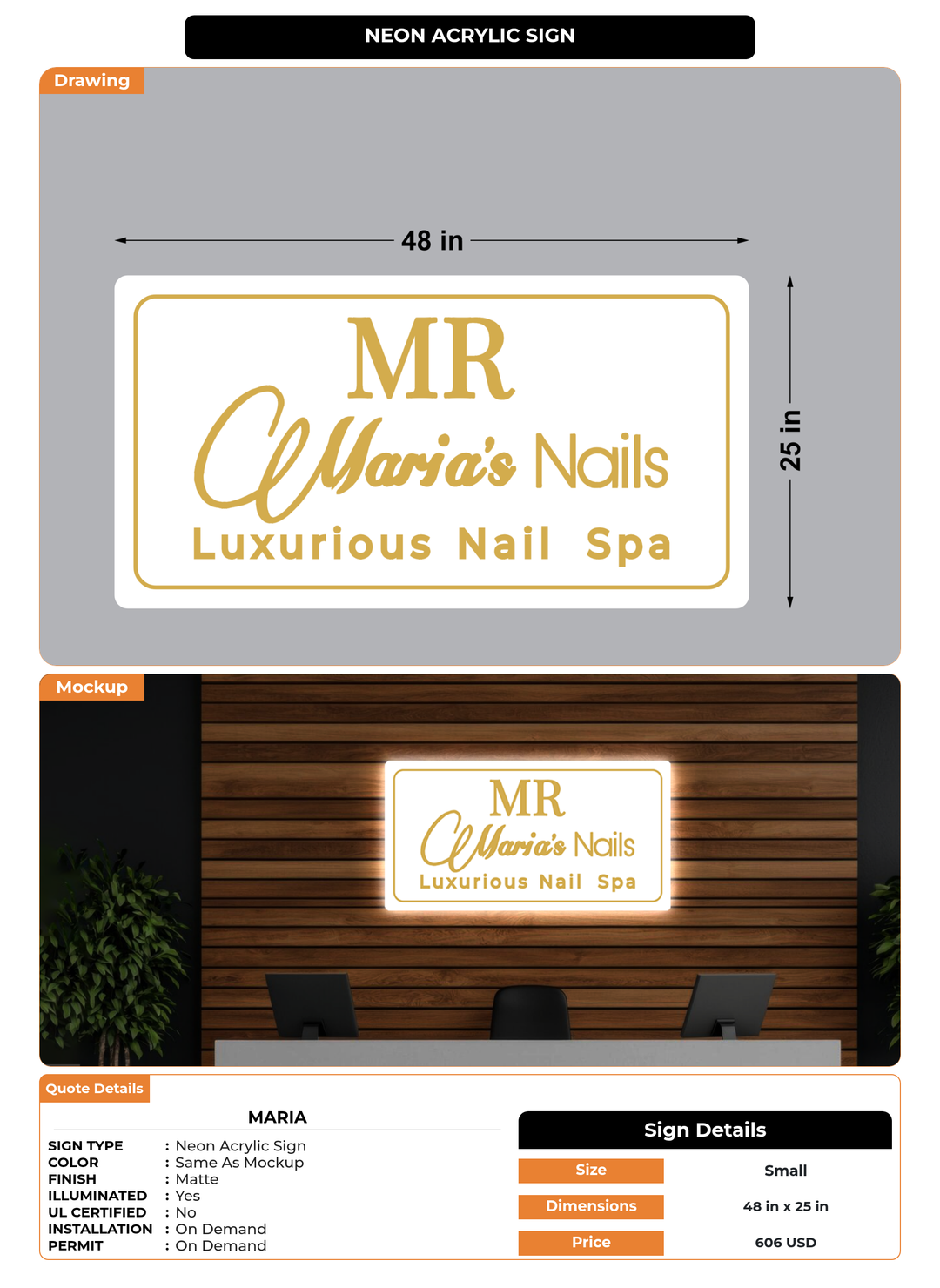 CUSTOM MOCKUP SIGN FOR Maria