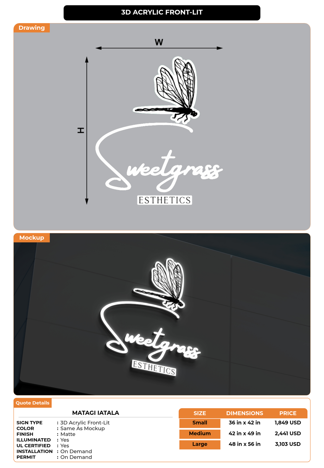 CUSTOM MOCKUP SIGN FOR Matagi iatala