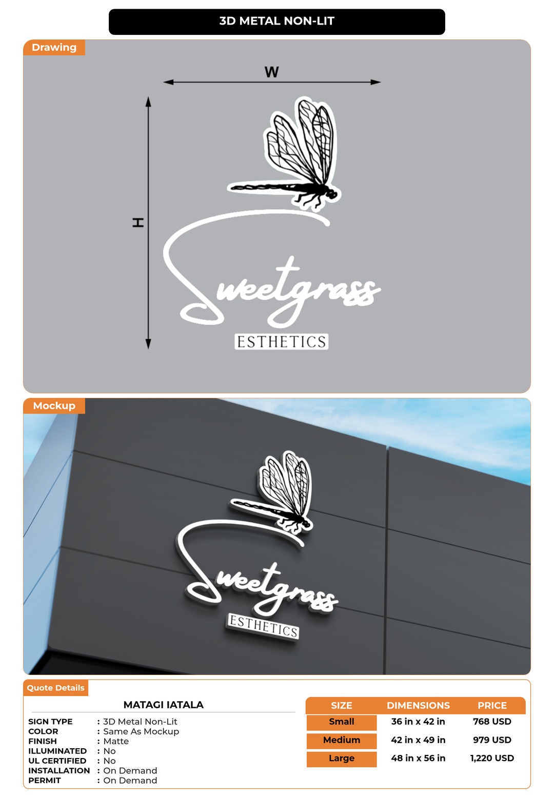 CUSTOM MOCKUP SIGN FOR Matagi iatala