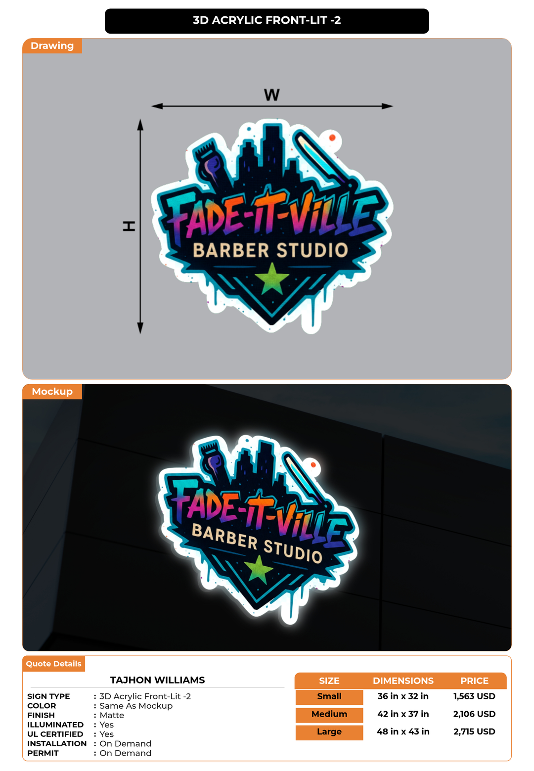 CUSTOM MOCKUP SIGN FOR Tajhon williams