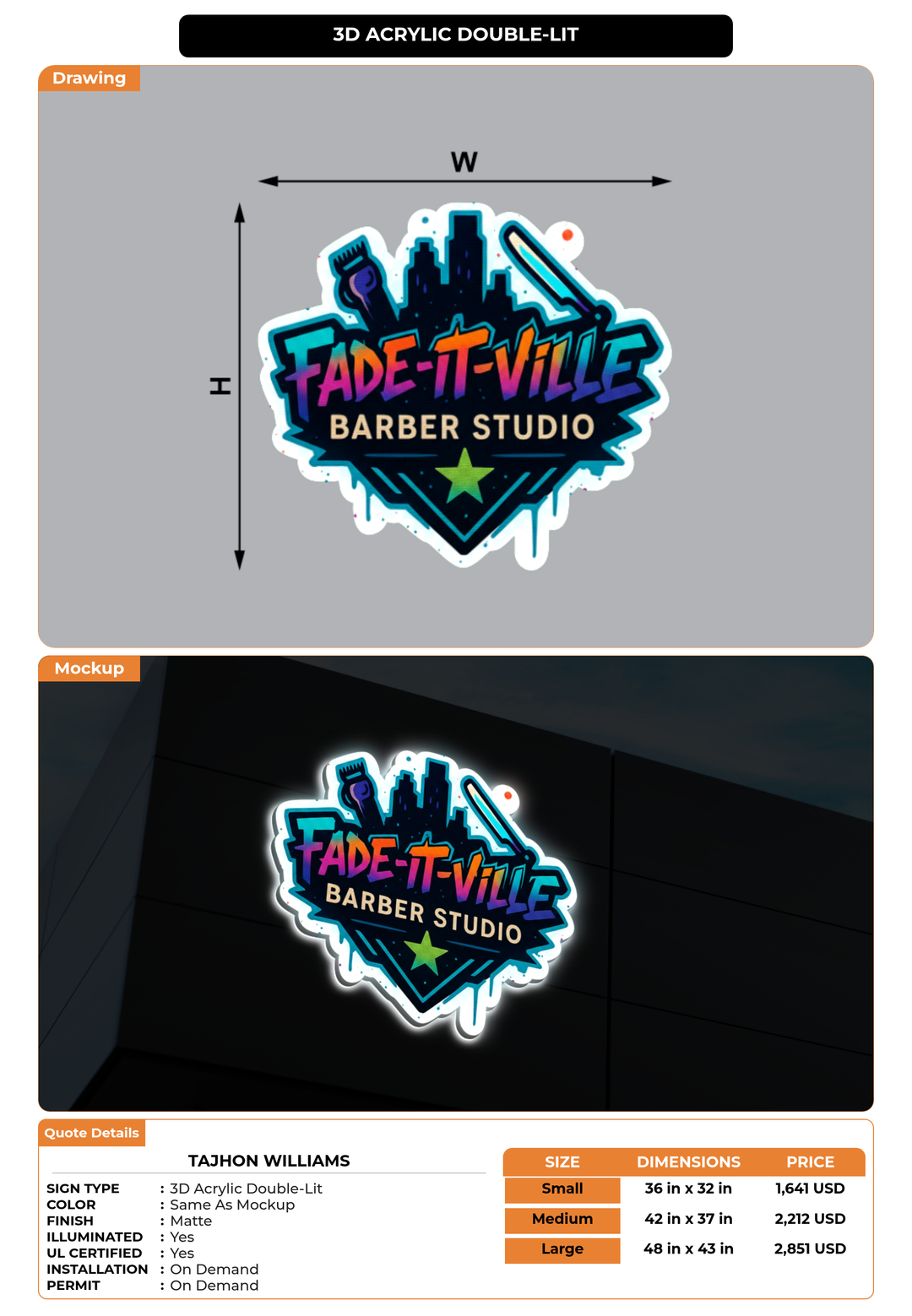CUSTOM MOCKUP SIGN FOR Tajhon williams
