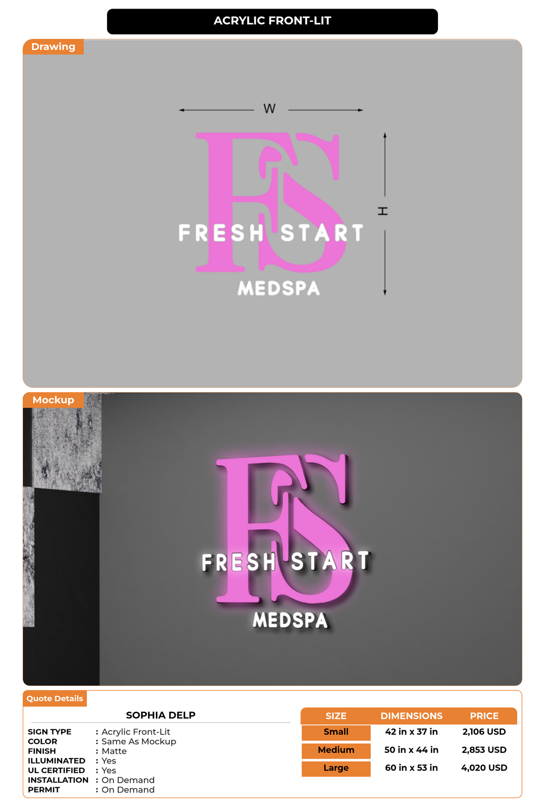 CUSTOM MOCKUP SIGN FOR Sophia Delp